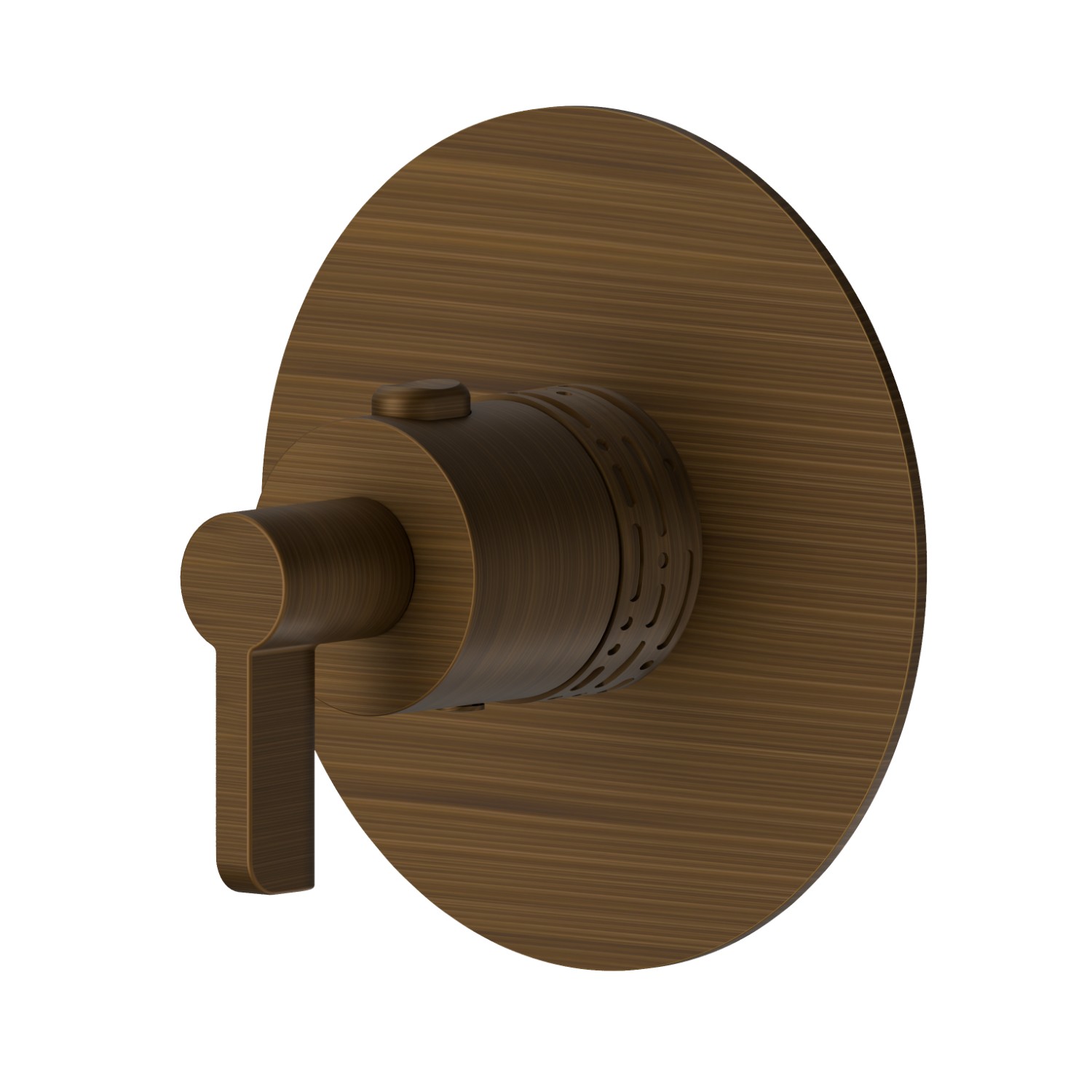 Mitigeur thermostatique une sortie avec robinet d’arrêt. Ø110. LUXURY - finition Groove Bronze