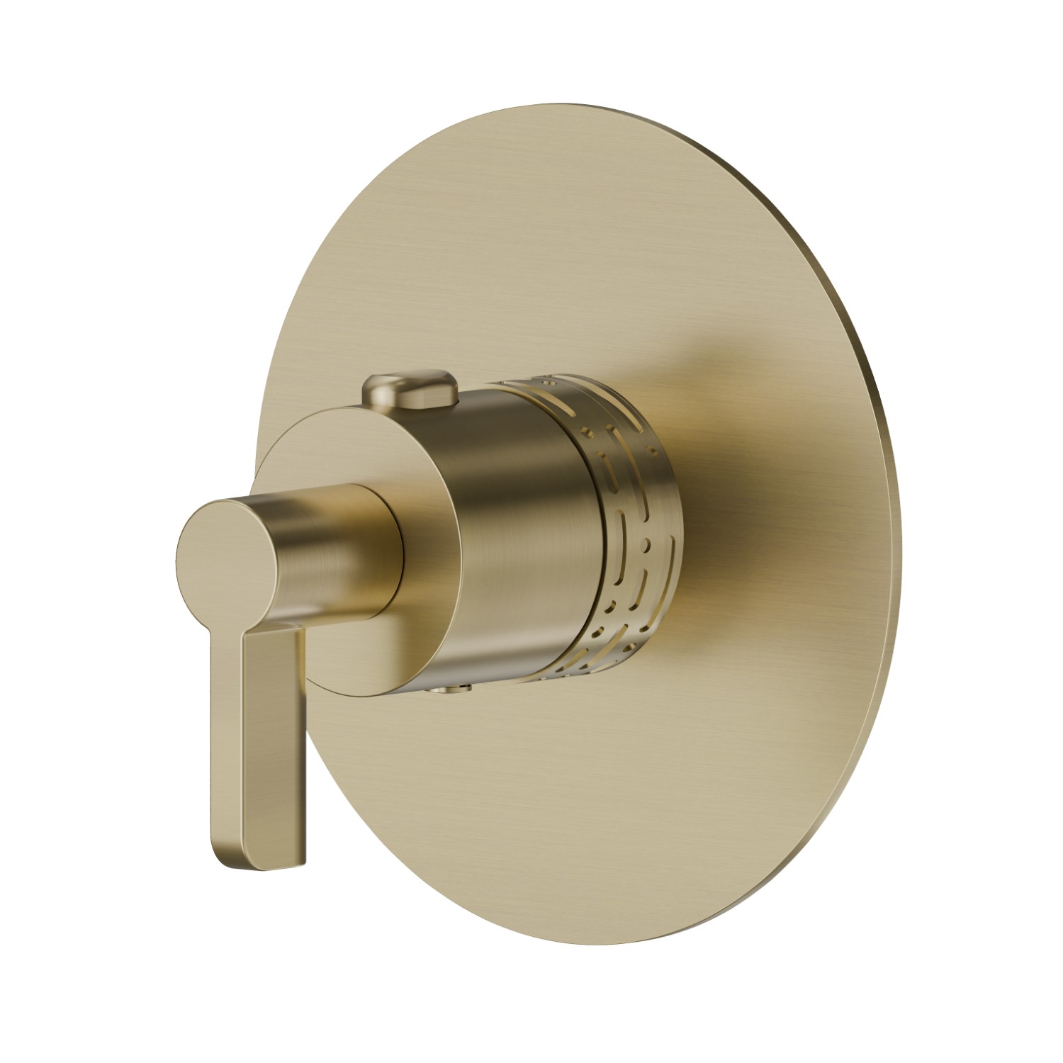 Miscelatore termostatico ad incasso, da abbinare a rubinetto d’arresto. Parte esterna. Ø110. LUXURY - finitura PVD Brushed Pale Gold