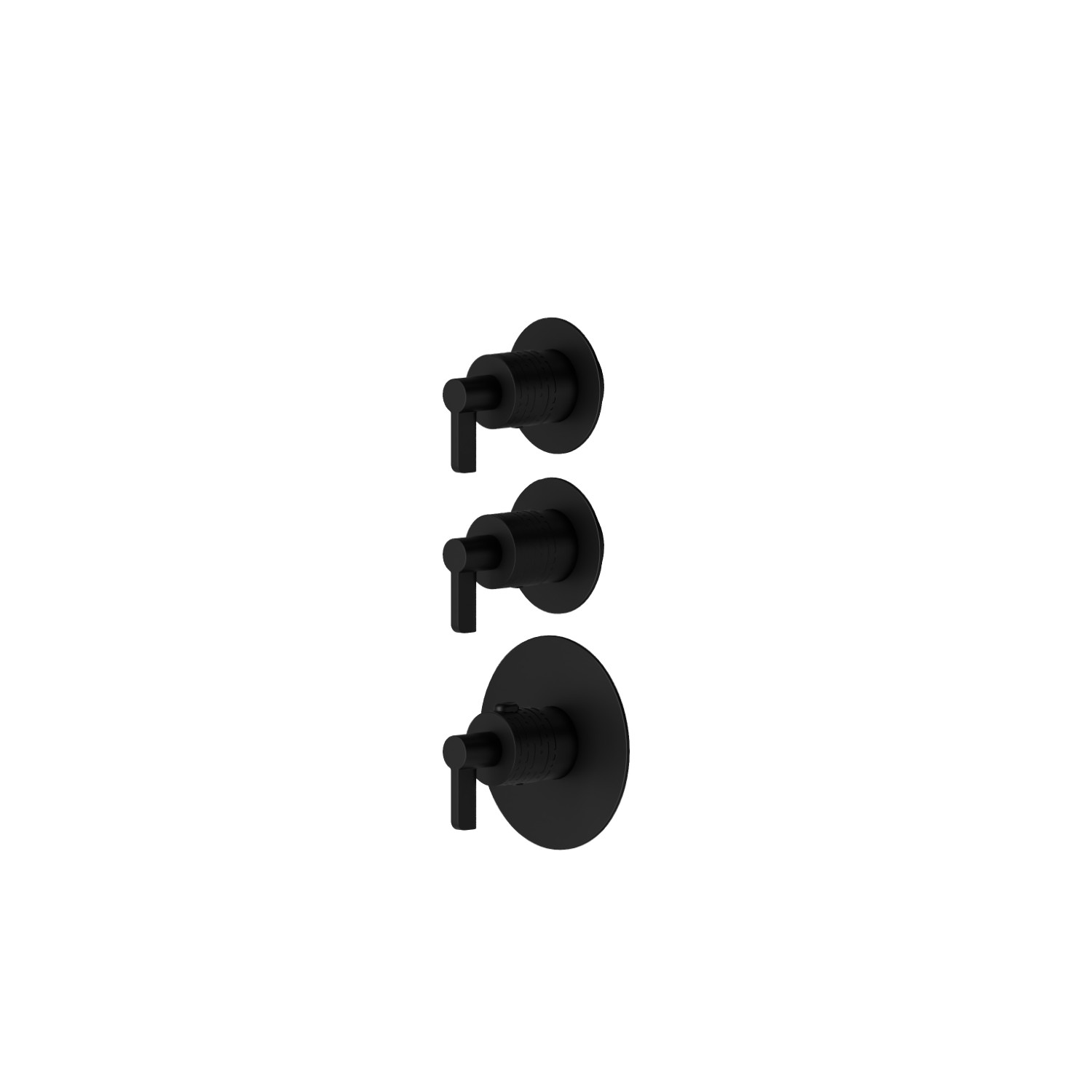 2 ways out concealed thermostatic multifunction selectors. 3/4” connections. Ø70. External part. LUXURY - finish Matt Black
