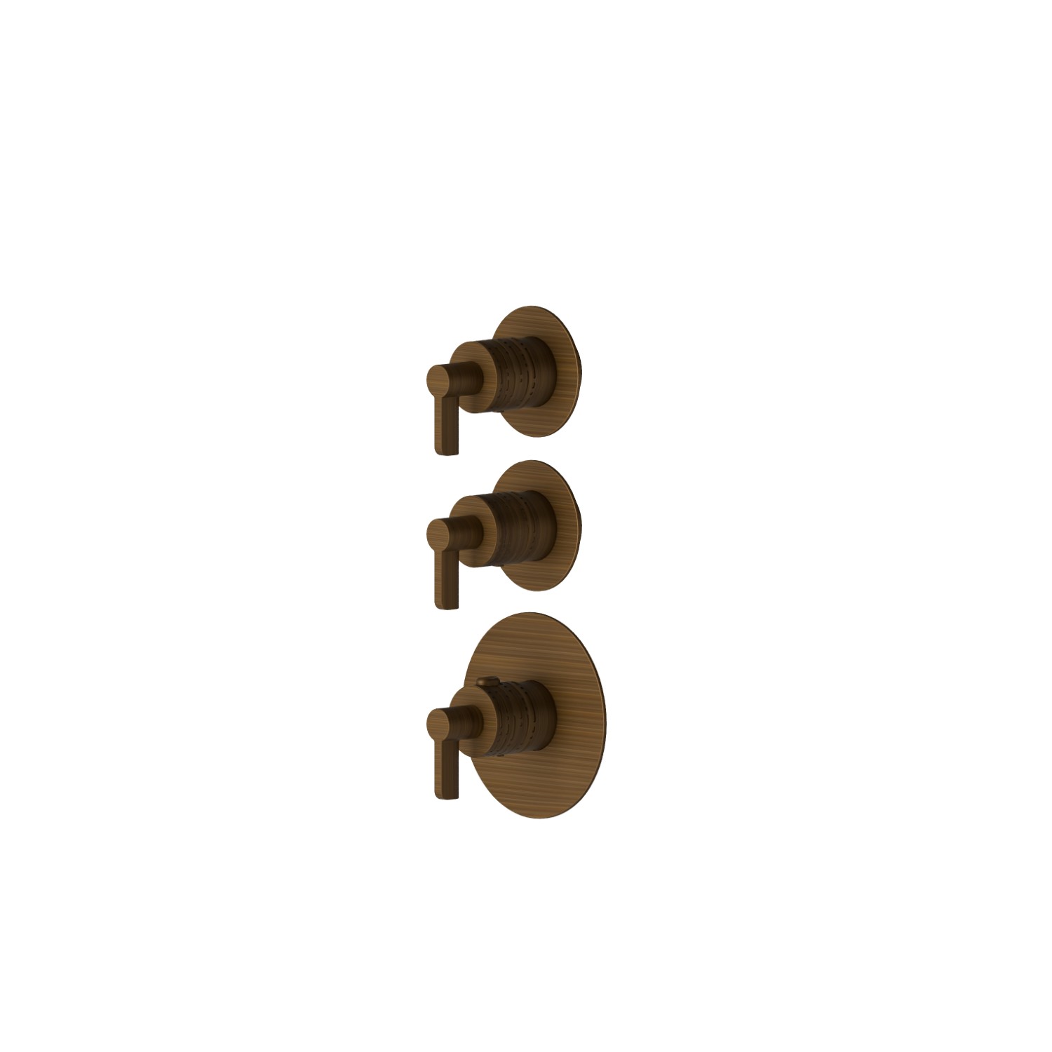 2-wege thermostatischer einbaumischer für multifunktion. 3/4” ein- und ausgänge. Ø70. Außenteil. LUXURY - oberfläche Groove Bronze