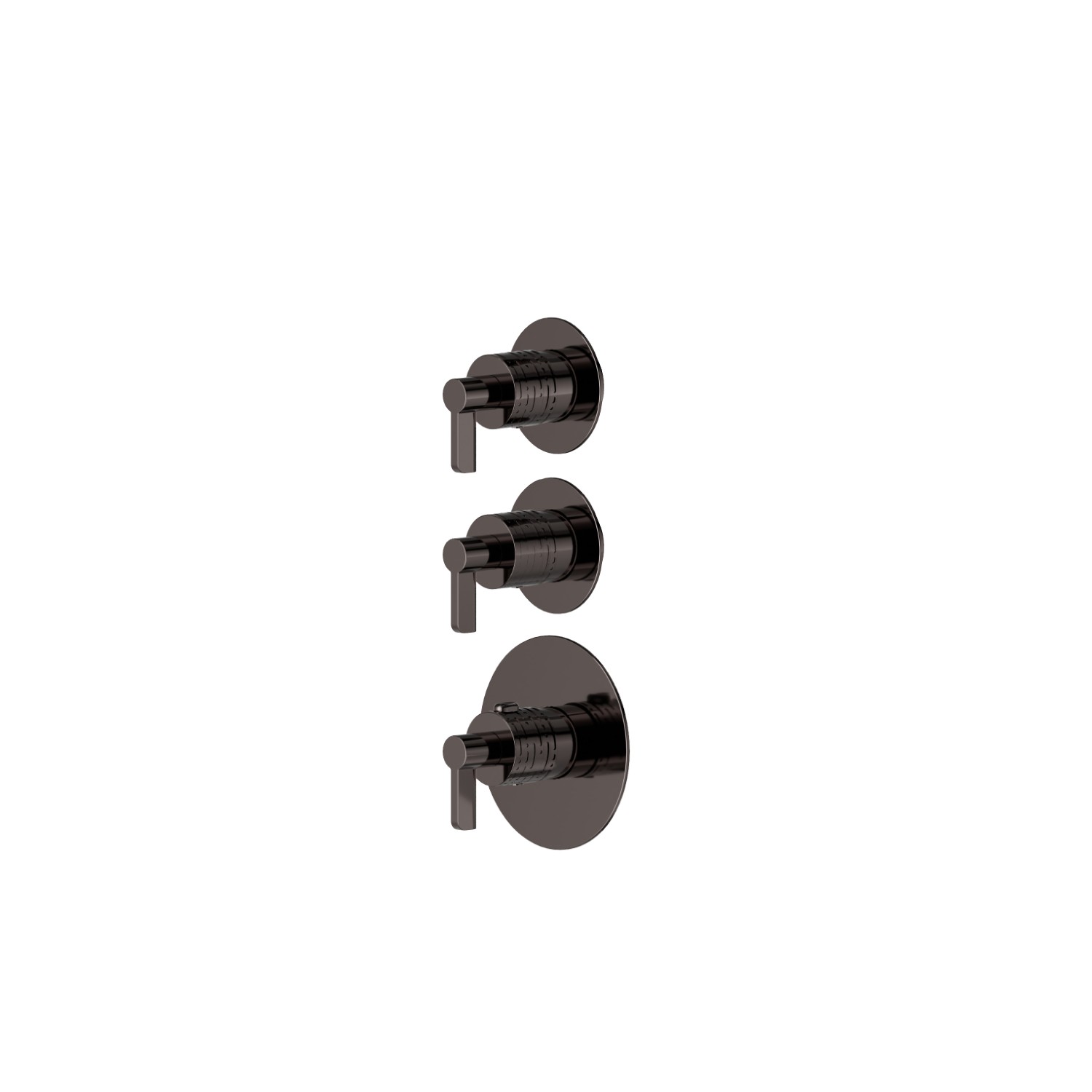 2-wege thermostatischer einbaumischer für multifunktion. 3/4” ein- und ausgänge. Ø70. Außenteil. LUXURY - oberfläche PVD Gun Metal