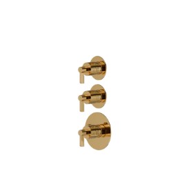 2 ways out concealed thermostatic multifunction selectors. 3/4” connections. Ø70. External part. LUXURY - finish PVD Glossy Gold
