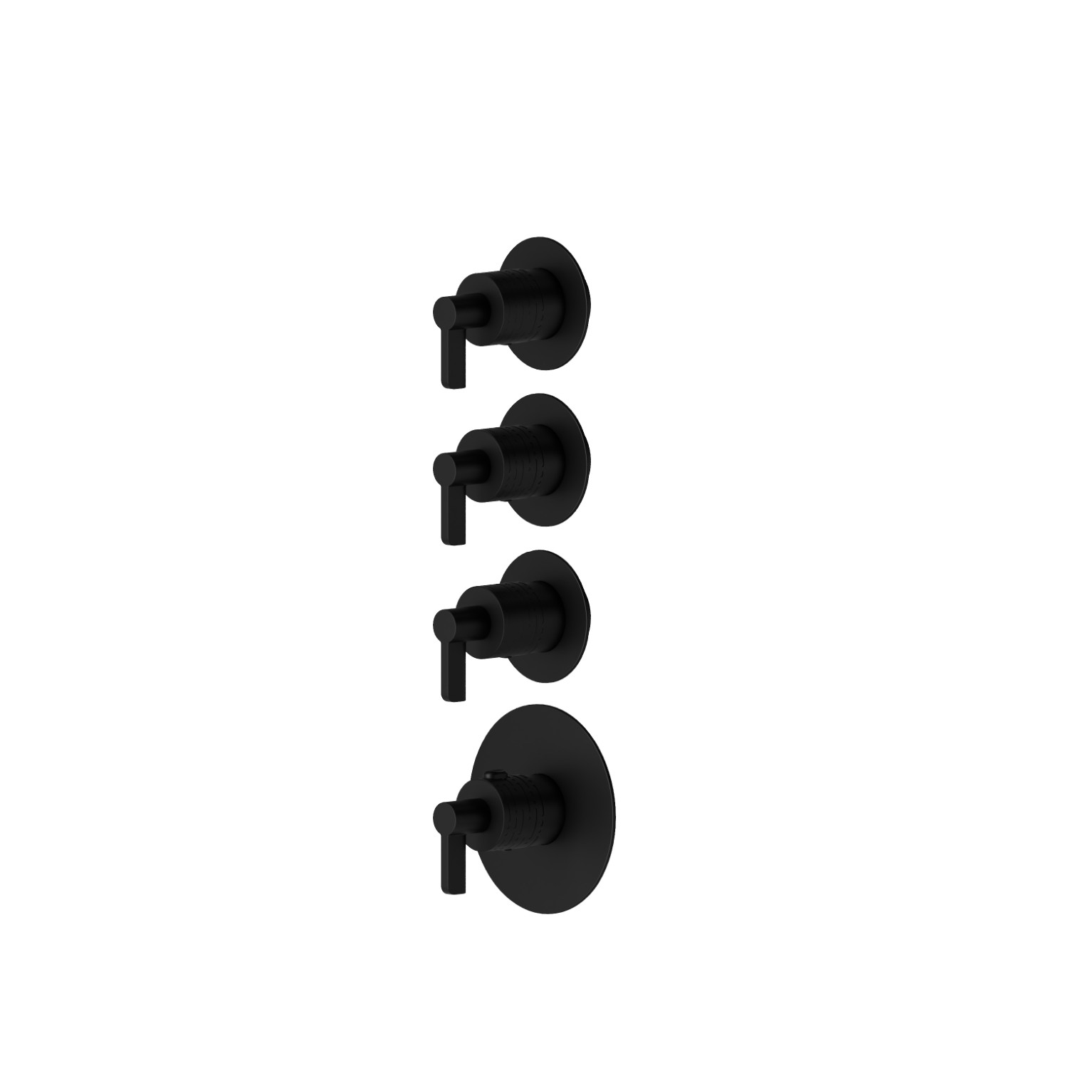 3-wege thermostatischer einbaumischer für multifunktion. 3/4” ein- und ausgänge. Ø70. Außenteil. LUXURY - oberfläche  Schwarz matt
