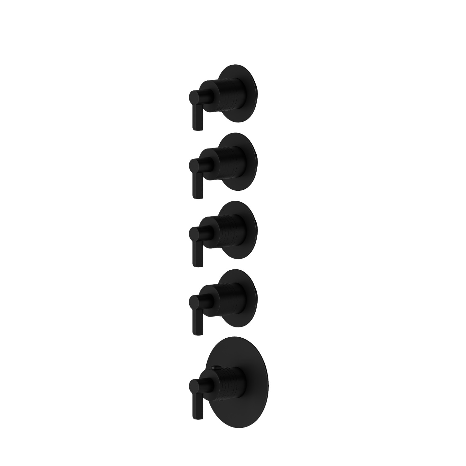 4-wege thermostatischer einbaumischer für multifunktion. 3/4” ein- und ausgänge. Ø70. Außenteil - oberfläche  Schwarz matt