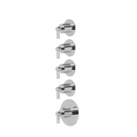 Miscelatore termostatico multiutenza ad incasso a 4 uscite. Ø70. Parte esterna. LUXURY. Ingressi ed uscite da 3/4” - finitura Cromo