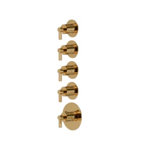 4 ways out concealed thermostatic multifunction selectors. 3/4” connections. Ø70. External part. LUXURY - finish PVD Glossy Gold