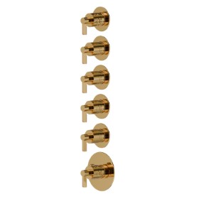 5 ways out concealed thermostatic multifunction selectors. 3/4” connections. Ø70. External part. LUXURY - finish PVD Glossy Gold