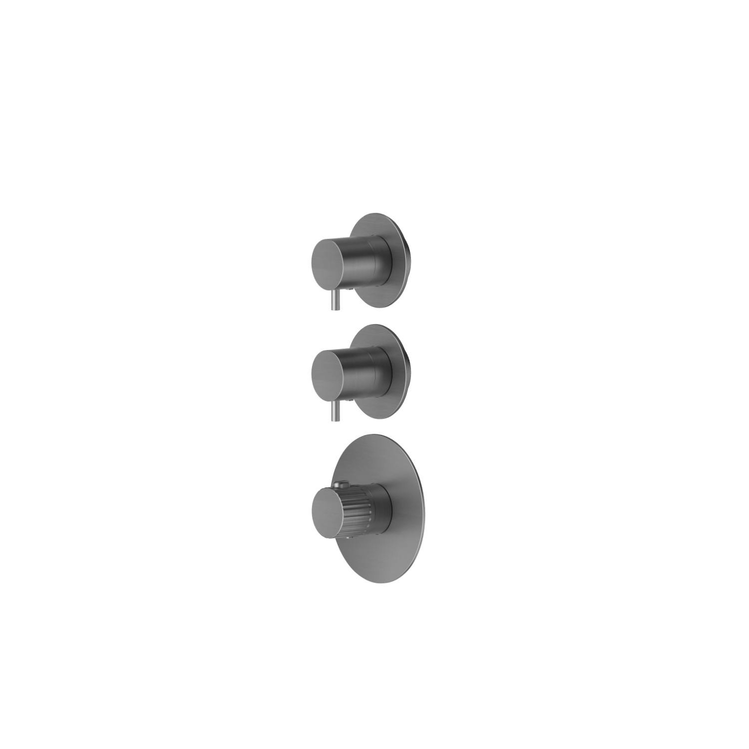 Mitigeurs de douche thermostatiques à encastrer 2 sorties - finition PVD Brushed Gun Metal