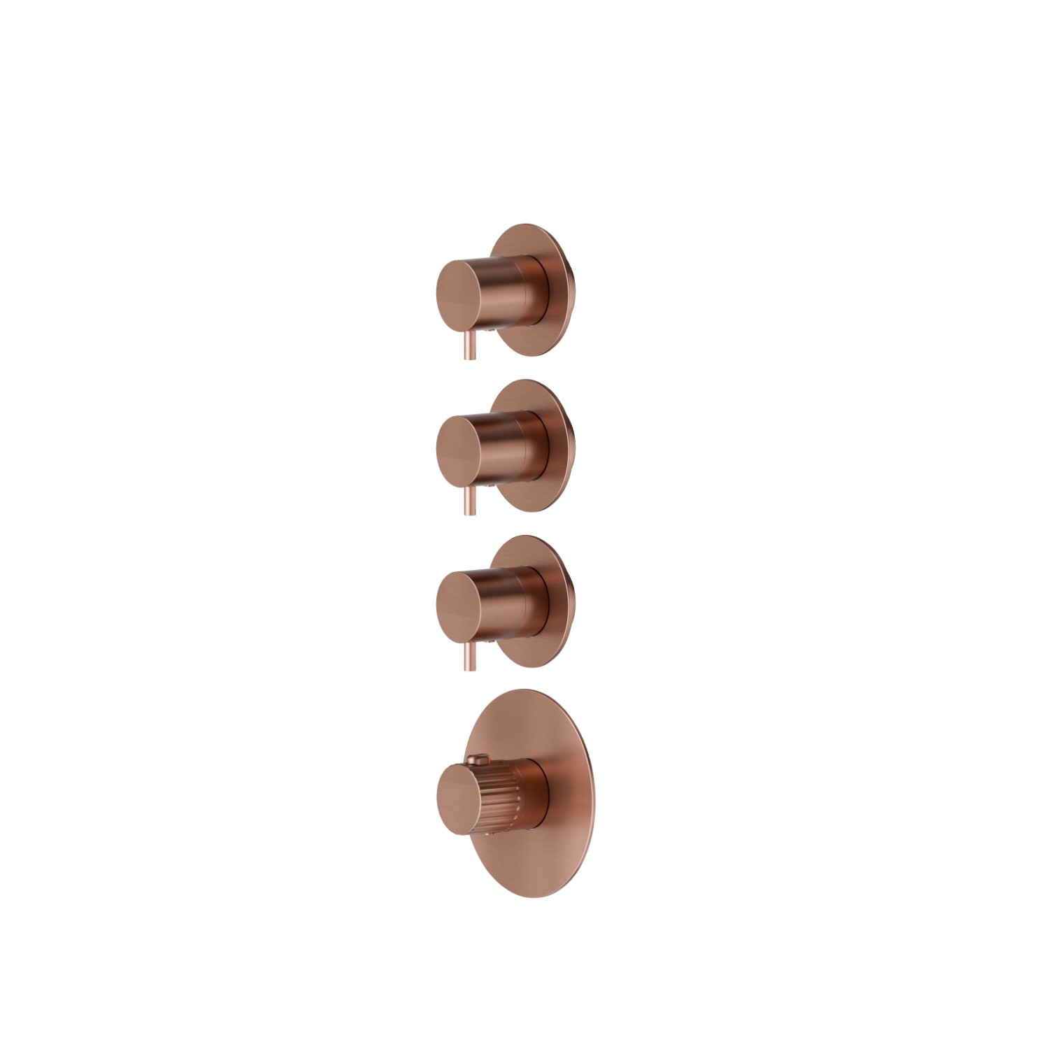 Mitigeurs de douche thermostatiques à encastrer 3 sorties - finition PVD Brushed Copper Bronze