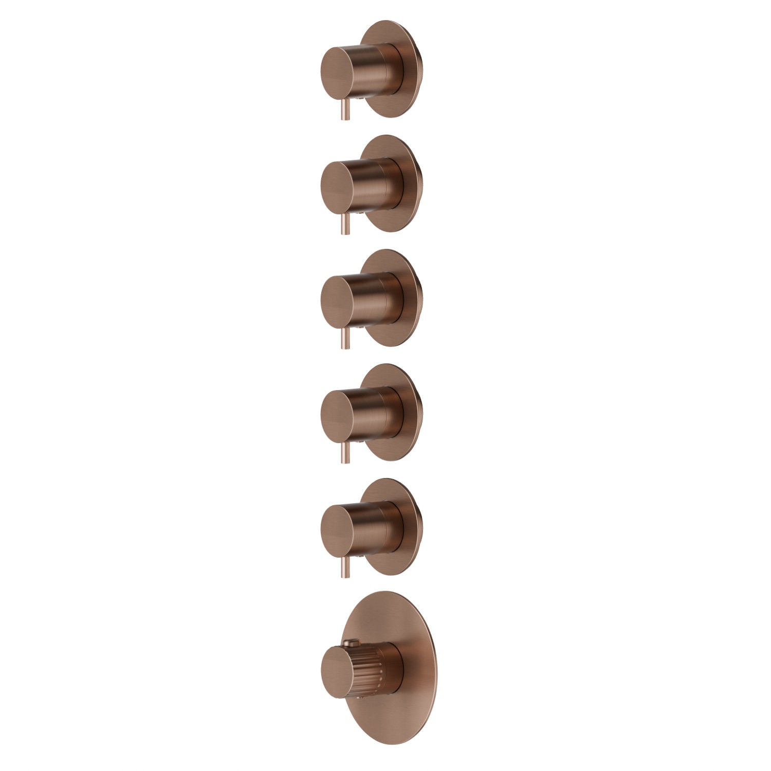 Mitigeurs de douche thermostatiques à encastrer 5 sorties - finition PVD Brushed Copper Bronze