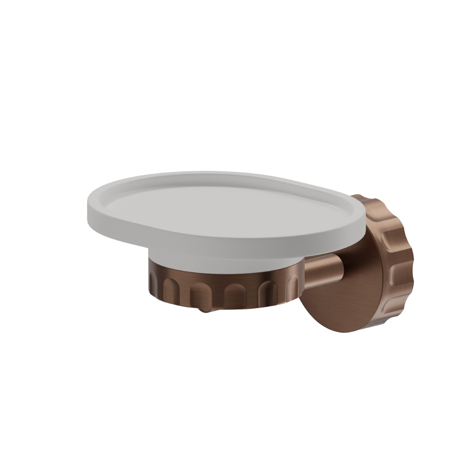 Porte-savon mural. Résine blanche - finition PVD Brushed Copper Bronze