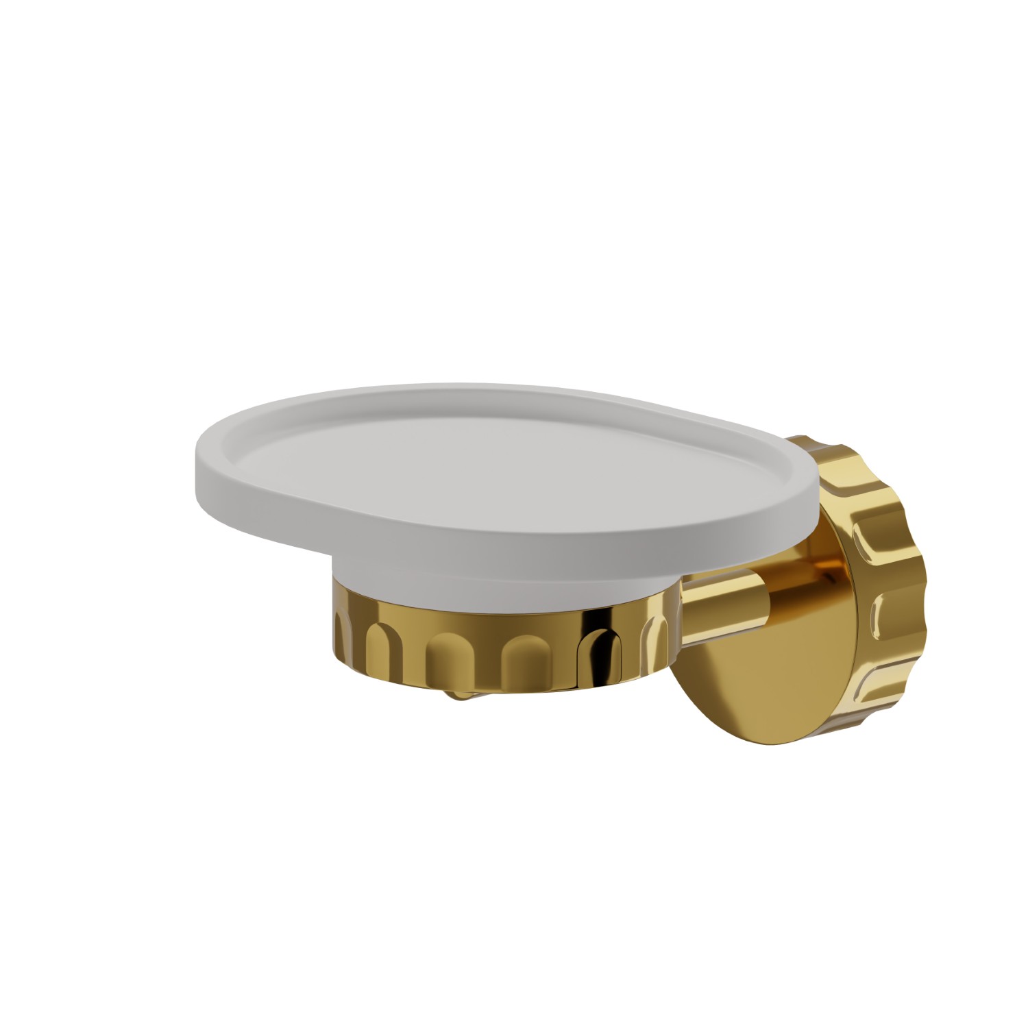 Porta sapone a muro. Resina Bianca - finitura PVD Glossy Gold