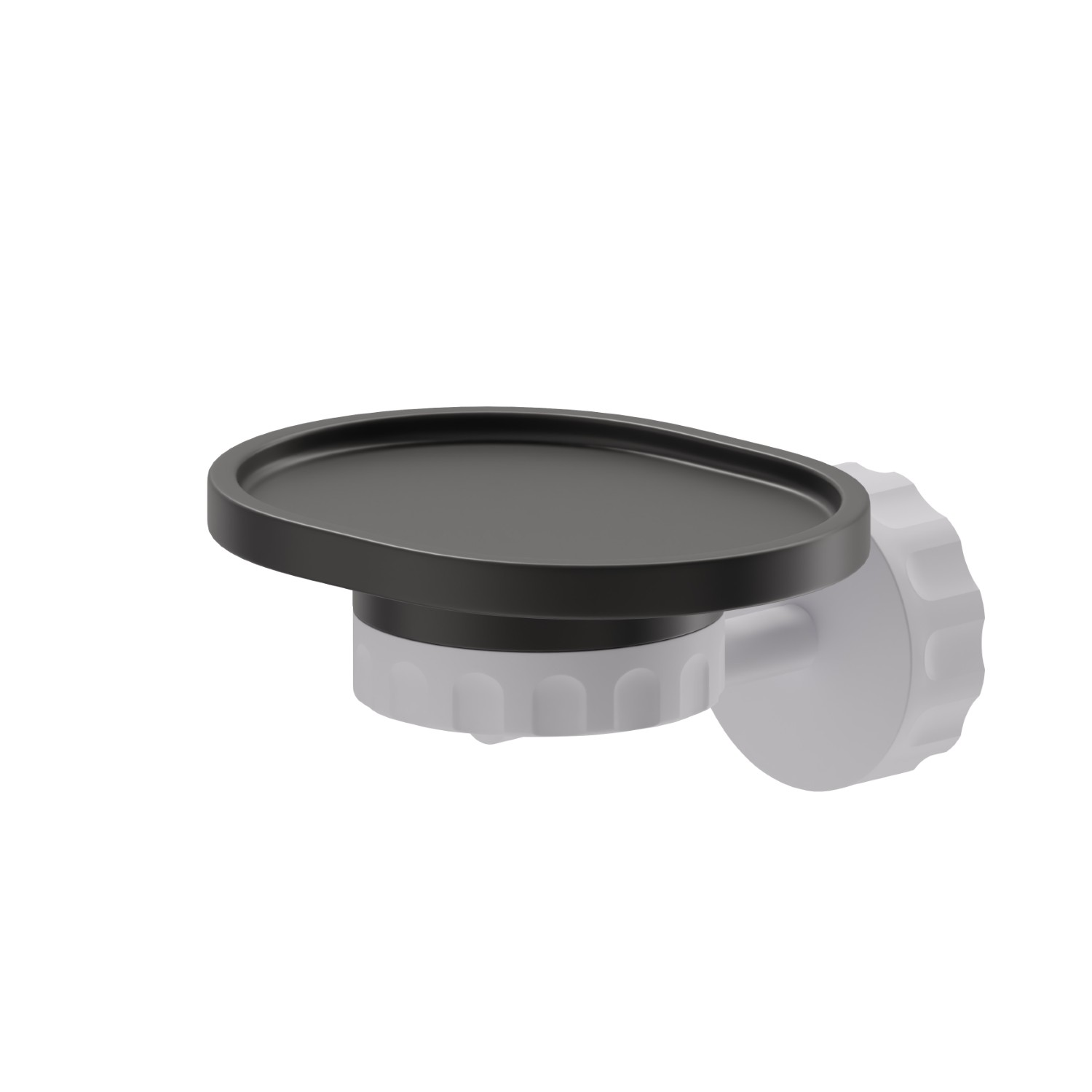 Wall-mounted soap dish. Black resin - finish Matt White