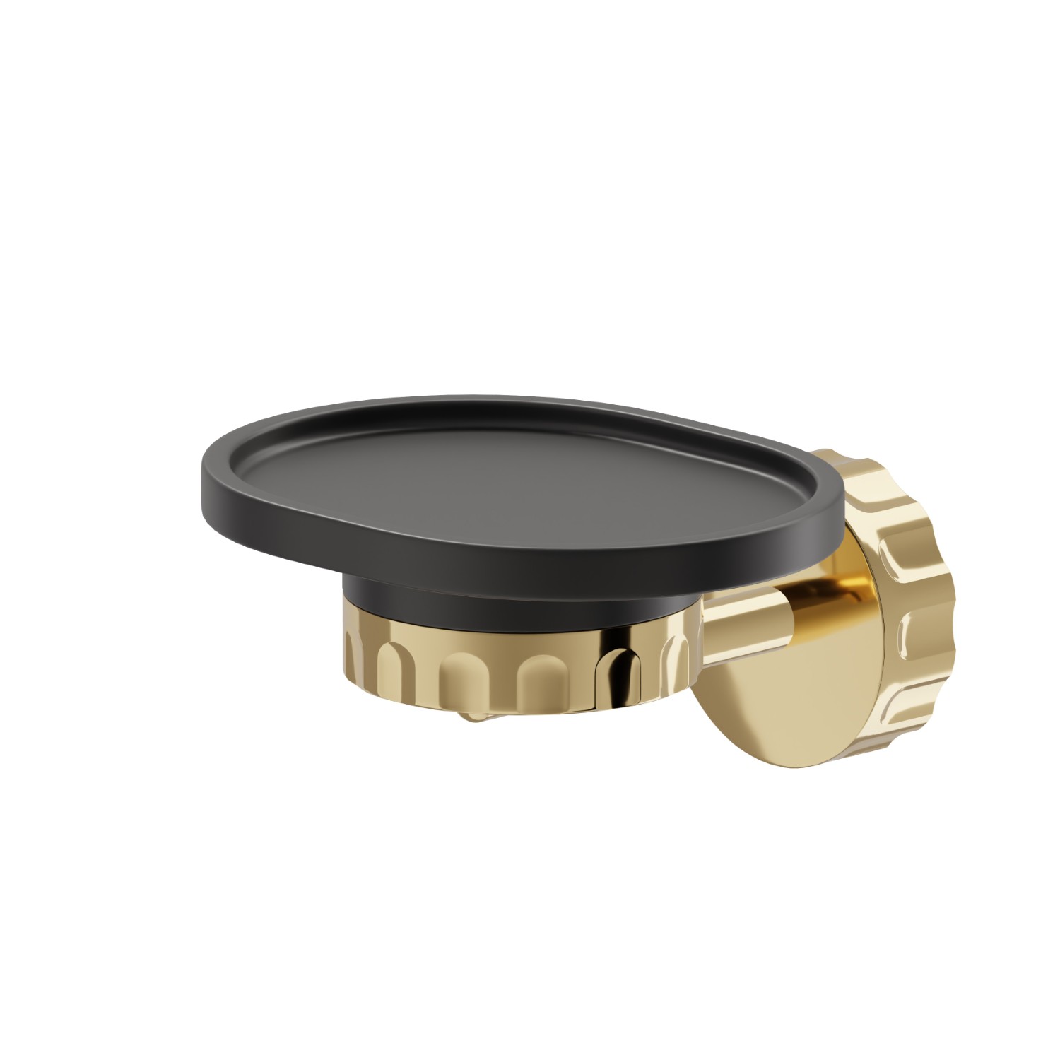 Porta sapone a muro. Resina Nera - finitura PVD Glossy Gold