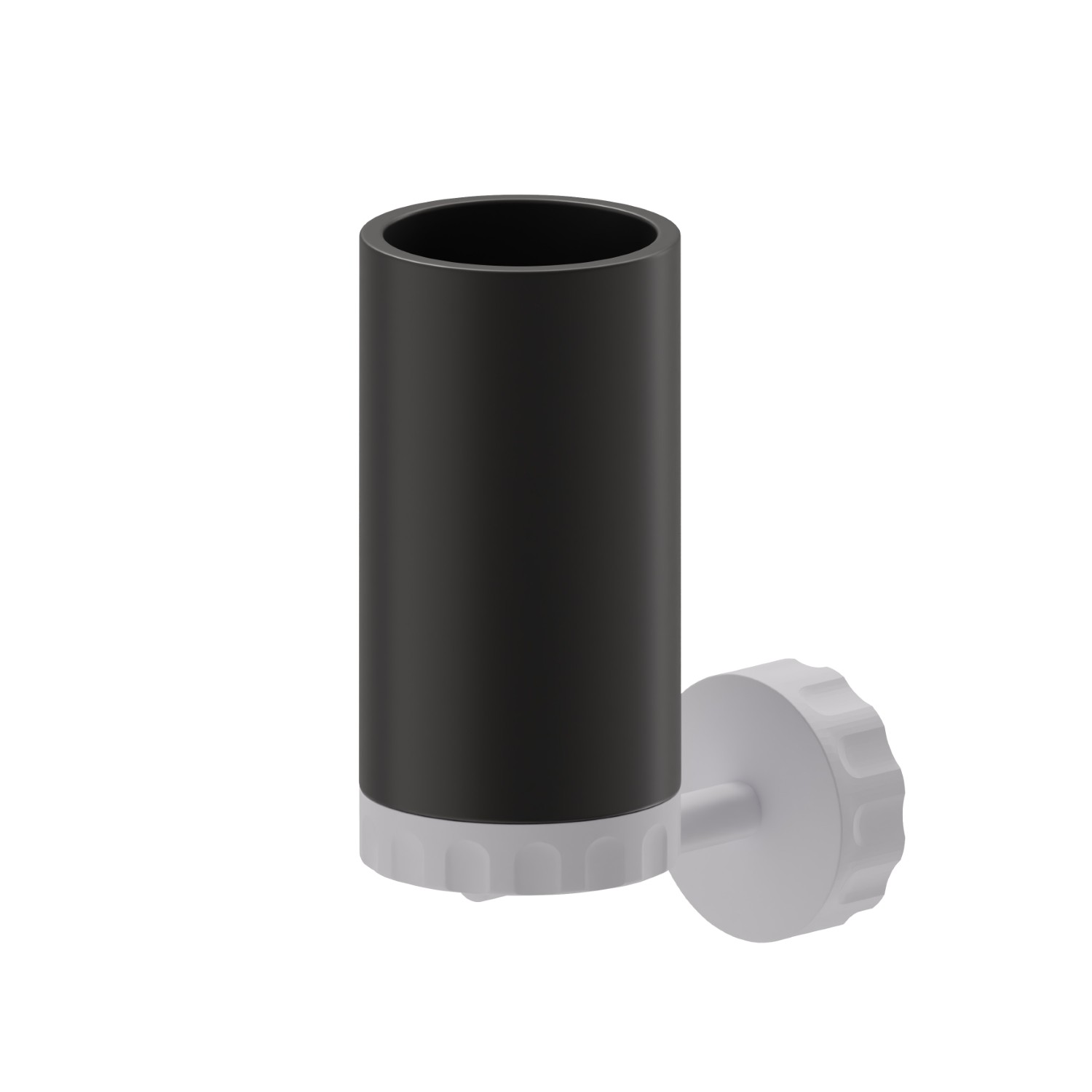 Wall-mounted tumbler holder. Black resin - finish Matt White