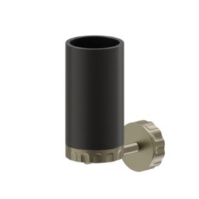 Porta bicchiere a muro. Resina Nera - finitura PVD Brushed Pale Gold