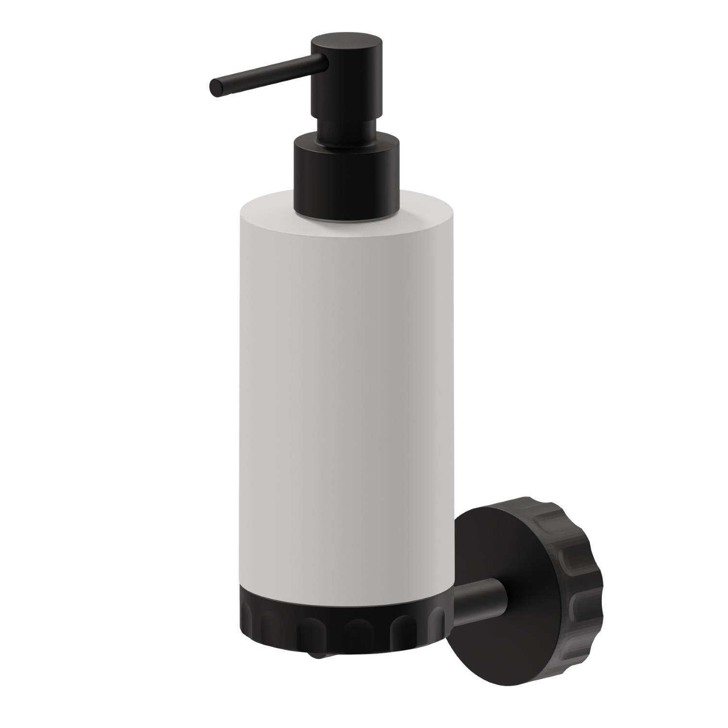Distributeur de savon mural. Résine blanche - finition Matt Black