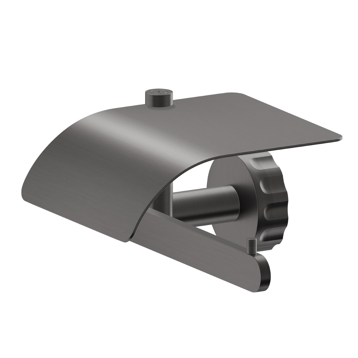 Porta rotolo a muro versione destra con coperchio - finitura PVD Brushed Gun Metal