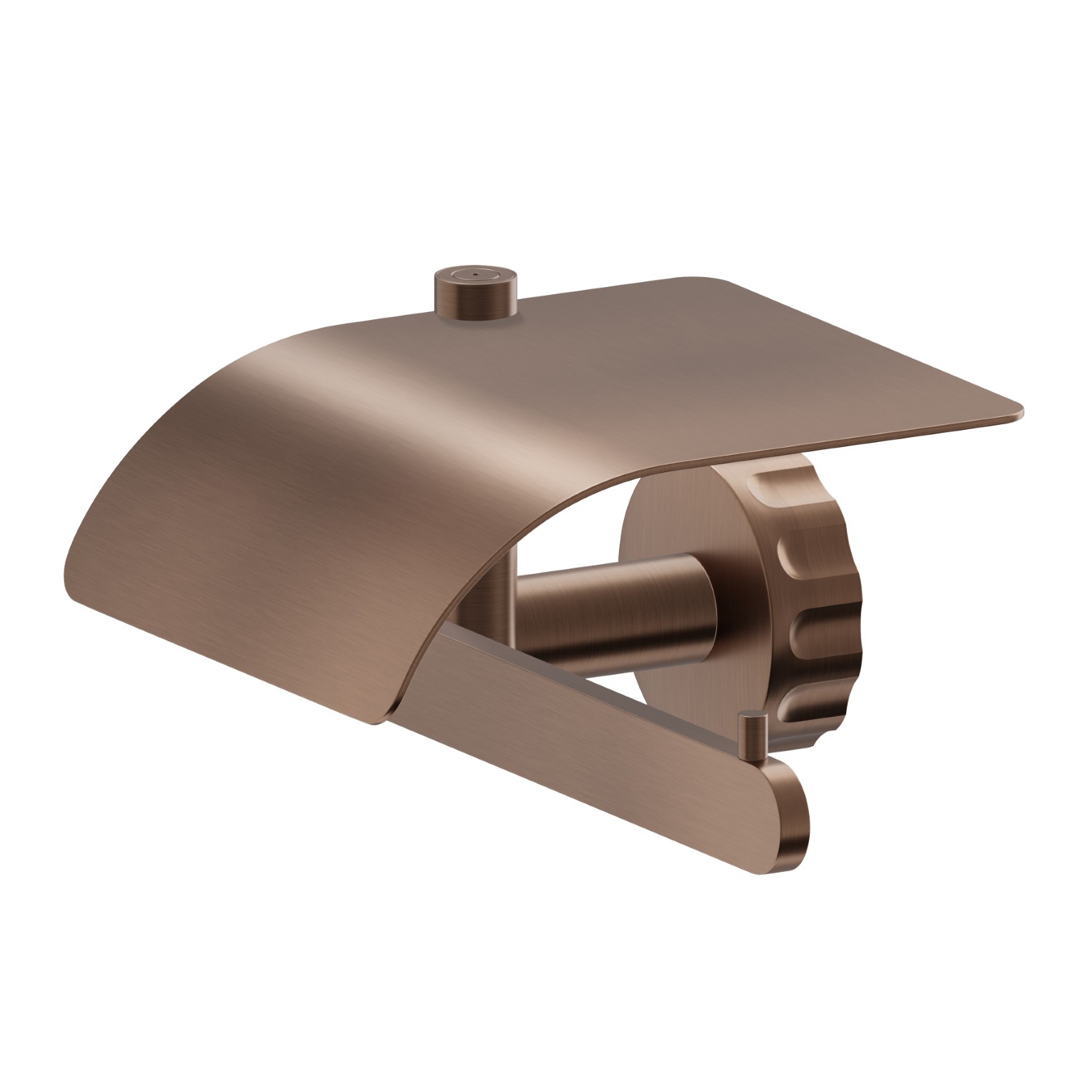 Porta rotolo a muro versione destra con coperchio - finitura PVD Brushed Copper Bronze