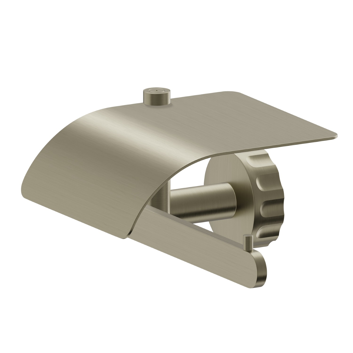 Porta rotolo a muro versione destra con coperchio - finitura PVD Brushed Pale Gold