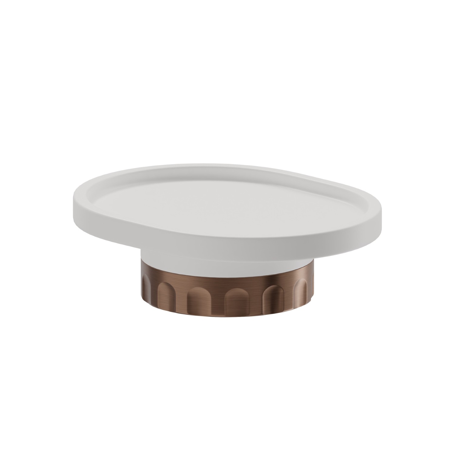 Porte-savon. Résine blanche - finition PVD Brushed Copper Bronze