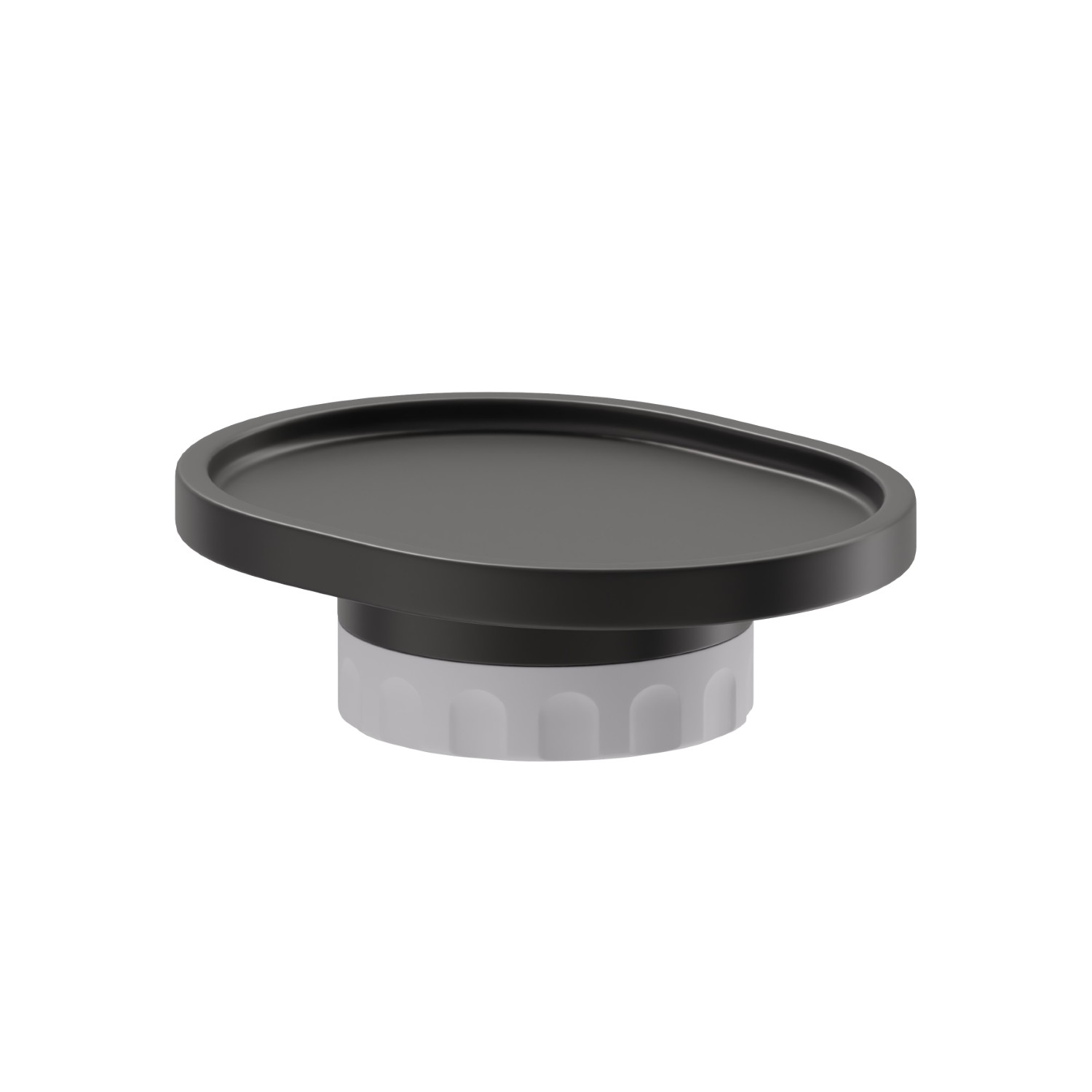Freestanding soap dish. Black resin - finish Matt White