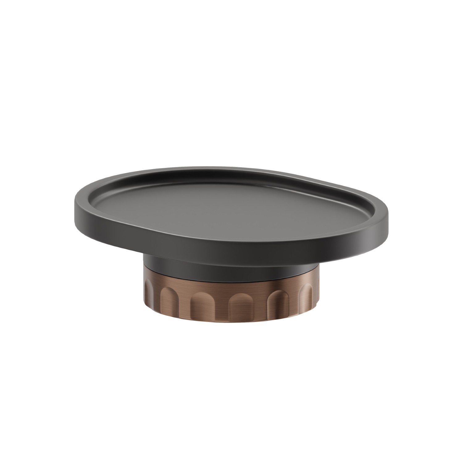 Porta sapone da appoggio. Resina Bianca - finitura PVD Brushed Copper Bronze