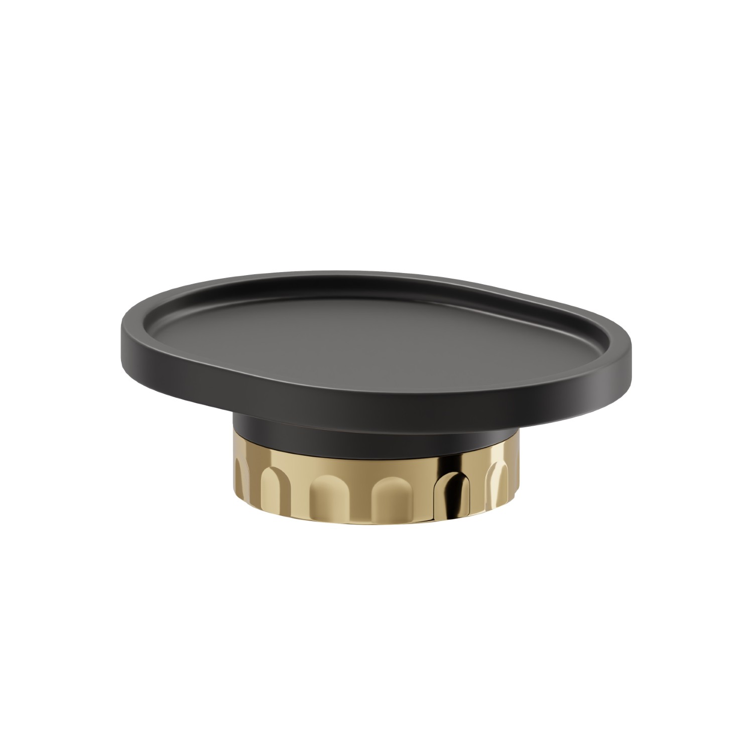 Porta sapone da appoggio. Resina Bianca - finitura PVD Glossy Gold