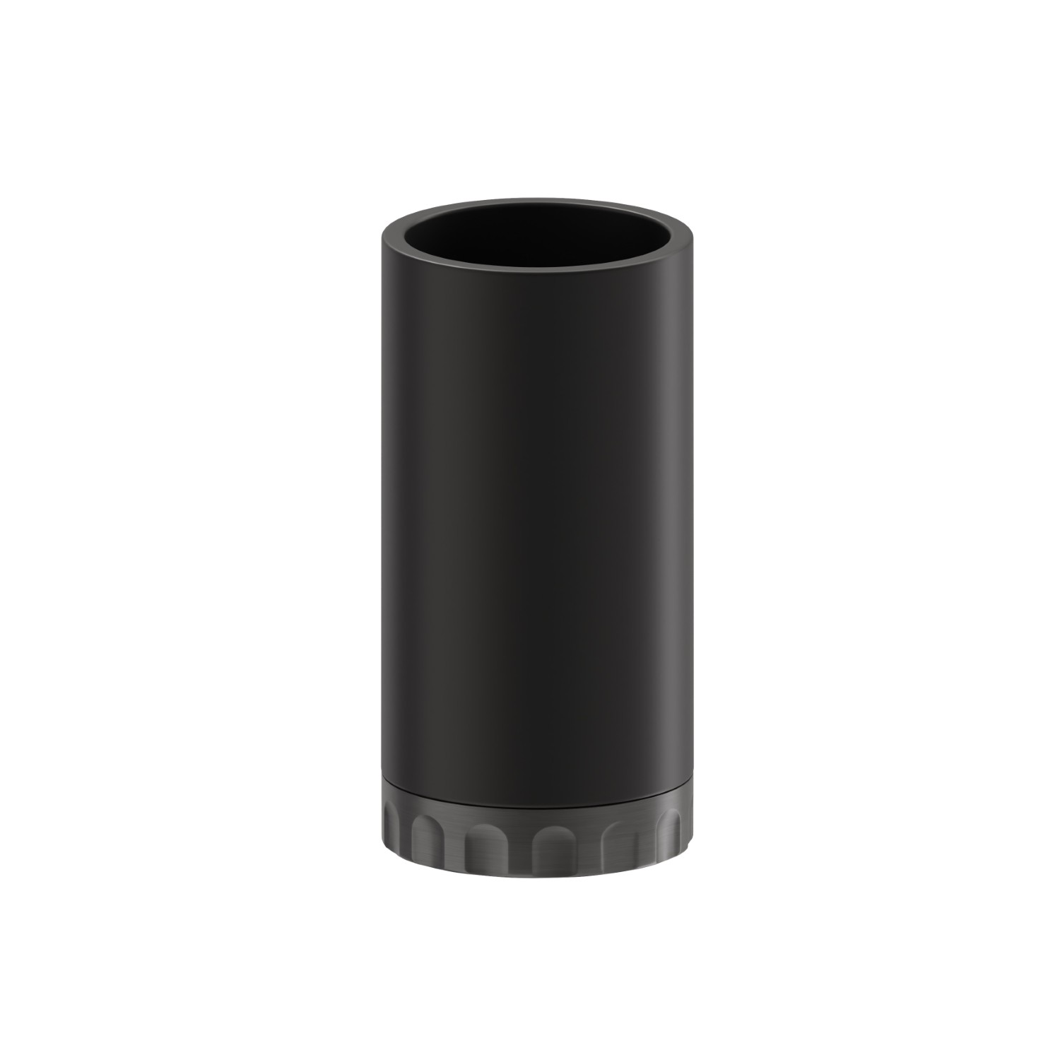 Bicchiere da appoggio. Resina Bianca - finitura PVD Brushed Gun Metal