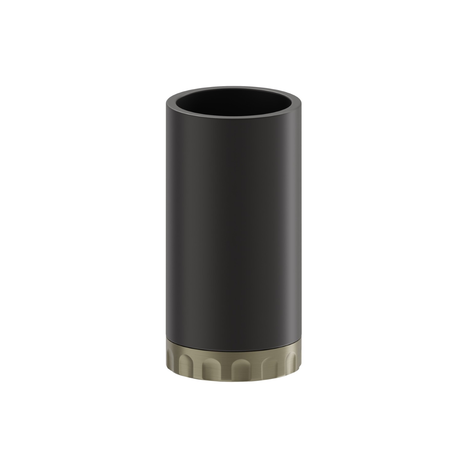 Bicchiere da appoggio. Resina Bianca - finitura PVD Brushed Pale Gold