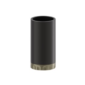 Bicchiere da appoggio. Resina Nera - finitura PVD Brushed Pale Gold
