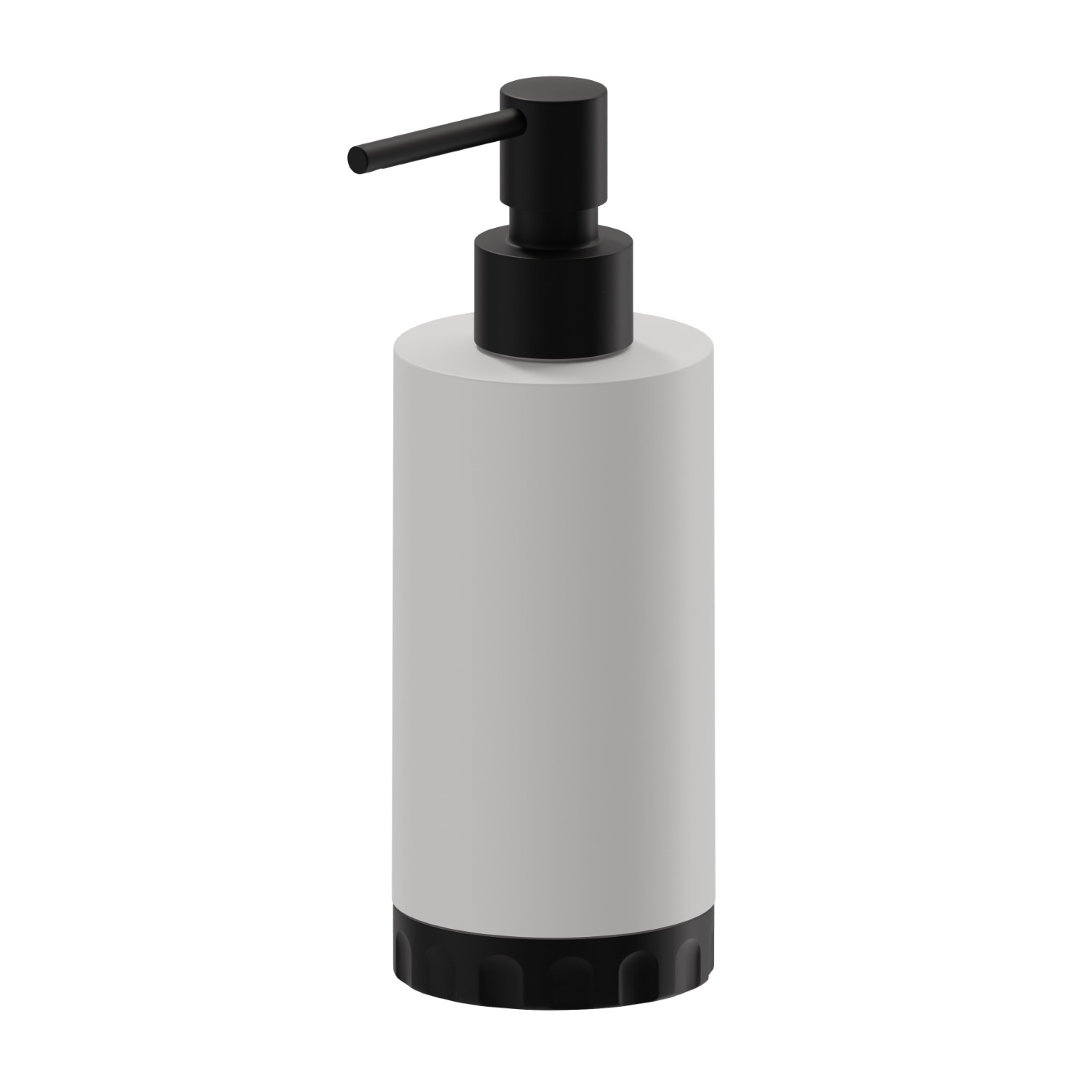 Freestanding soap dispenser. White resin - finish Matt Black