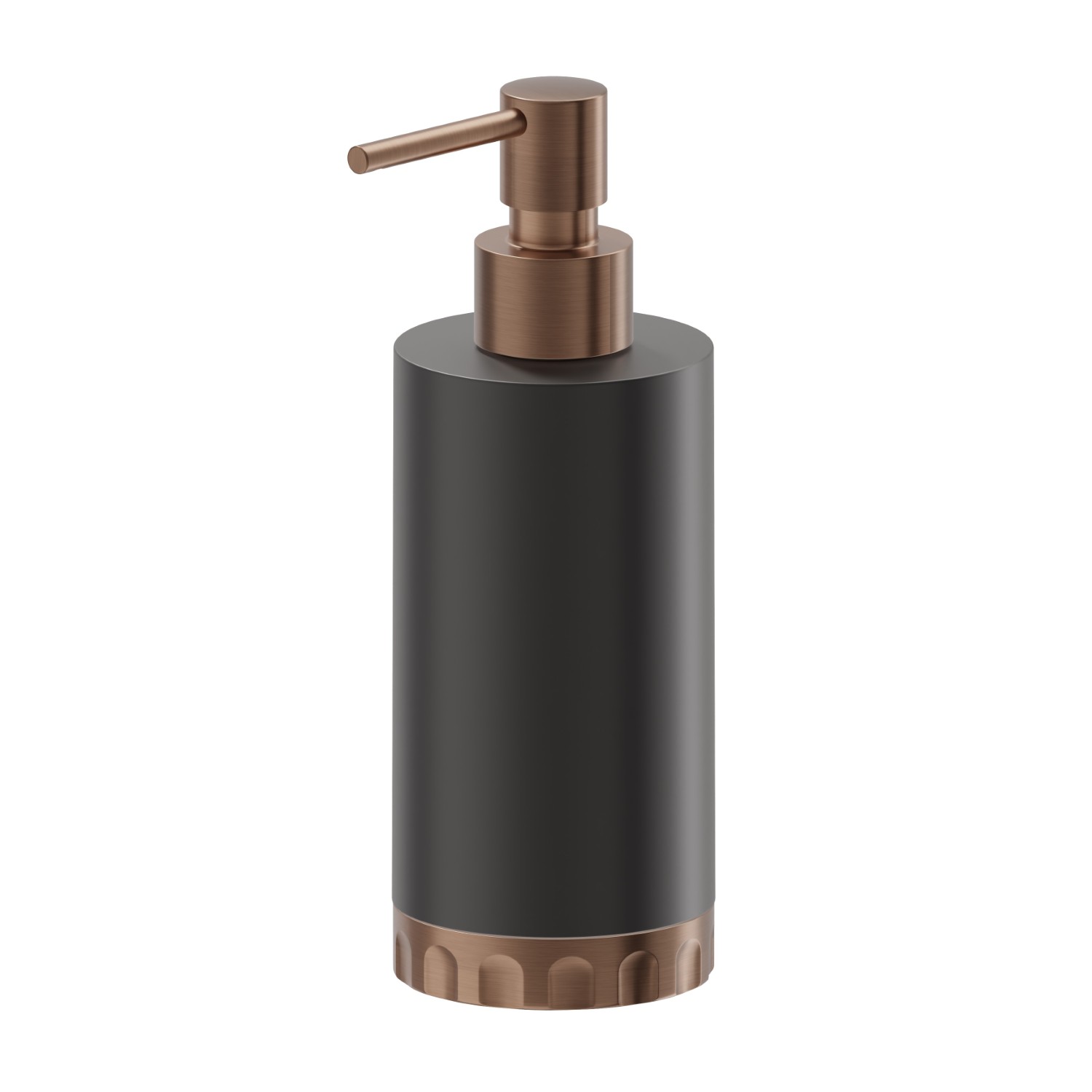 Dosa sapone da appoggio. Resina Nera - finitura PVD Brushed Copper Bronze
