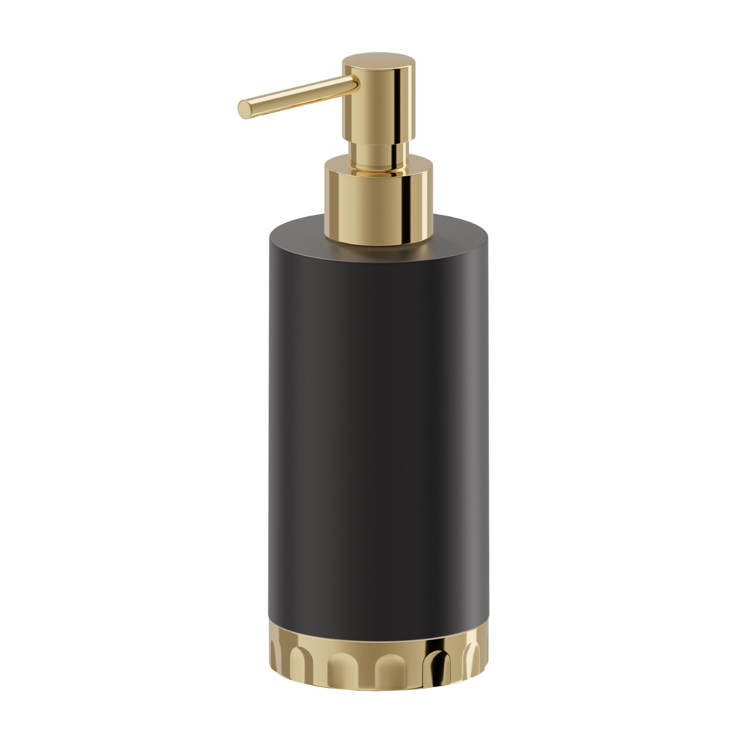 Seifenspender für den Arbeitstisch. Schwarzes harz - oberfläche PVD Glossy Gold