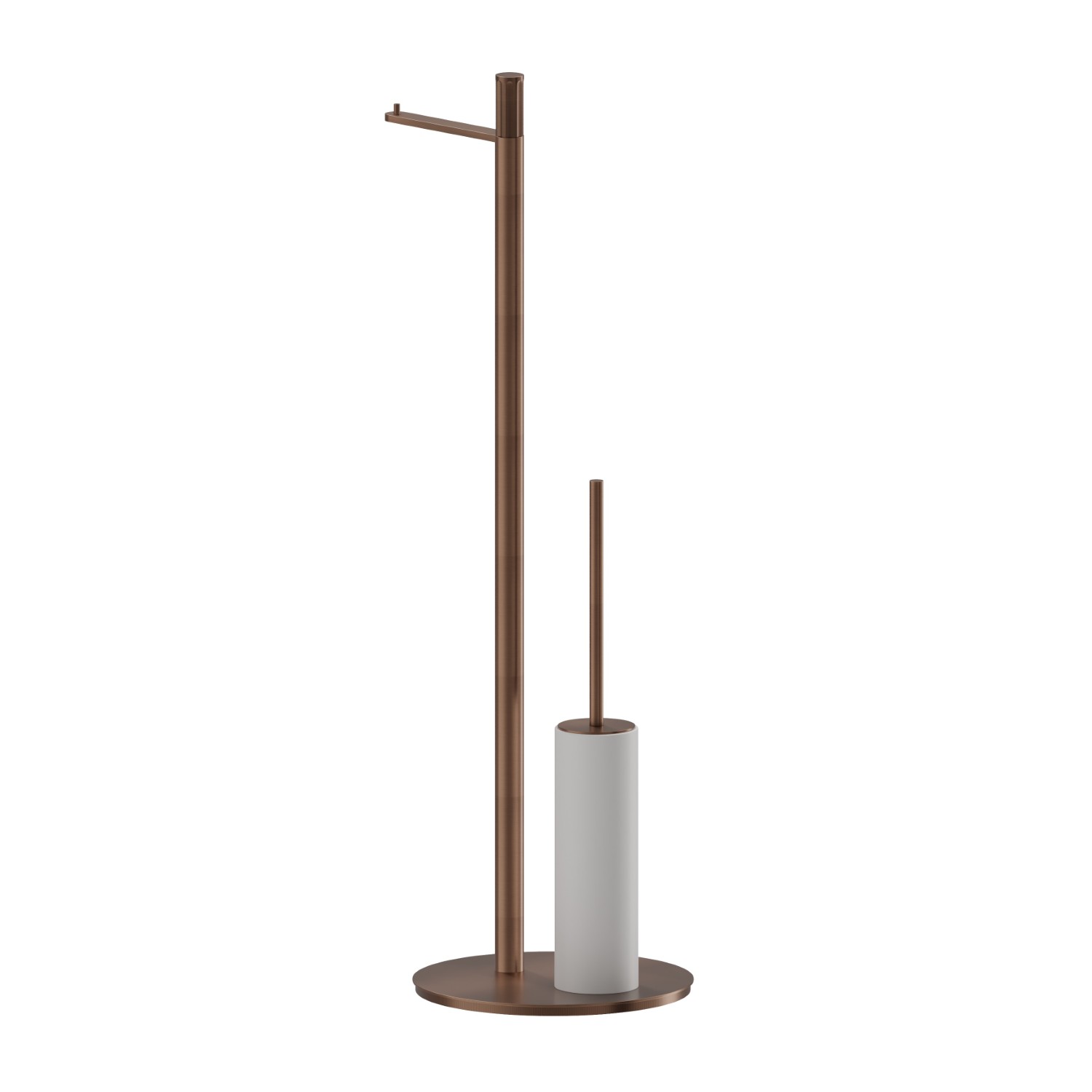 Freistehende Bürsten/Papierhalter. Weisses harz - oberfläche PVD  Copper Bronze gebürstet