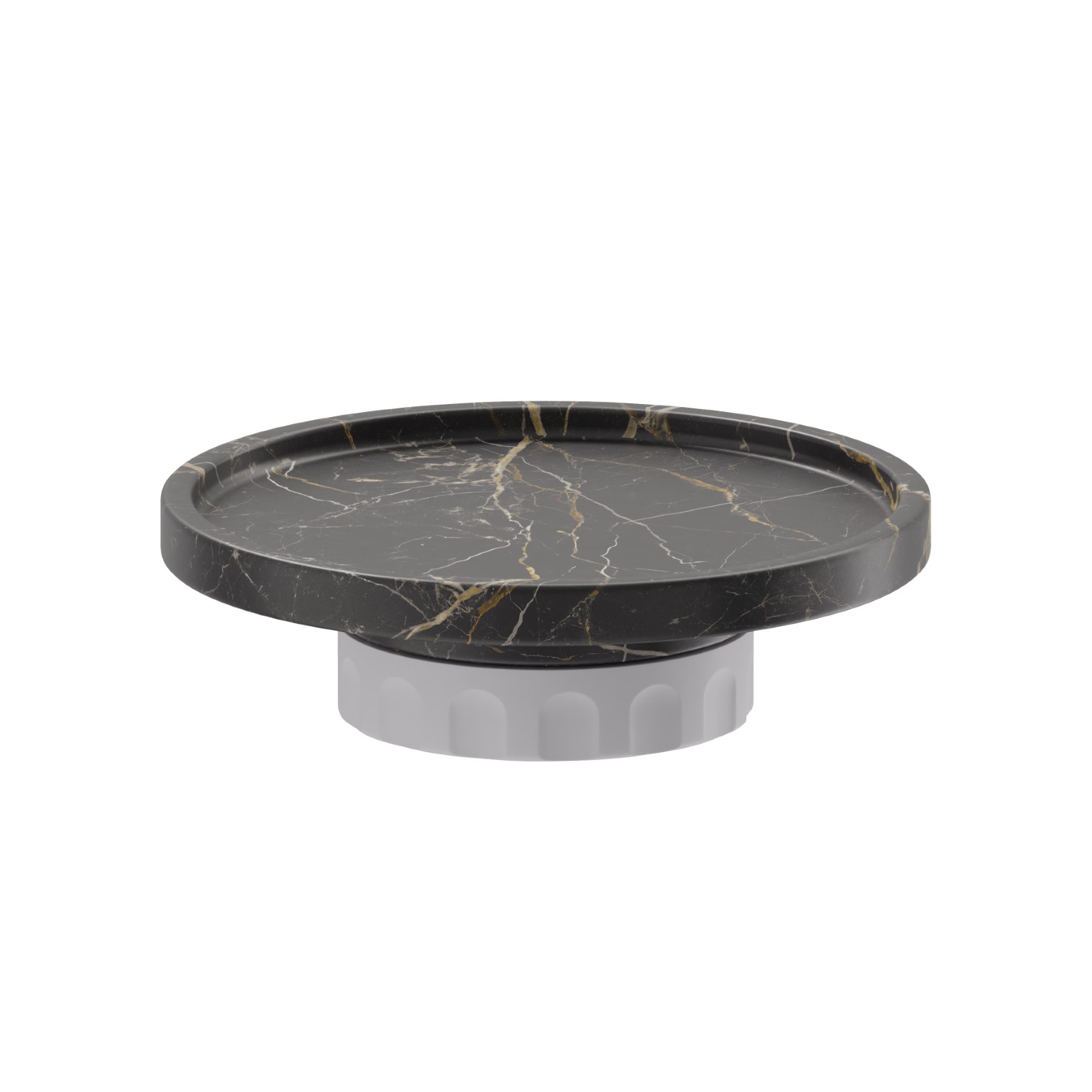 Freestanding soap dish. Black marble - finish Matt White