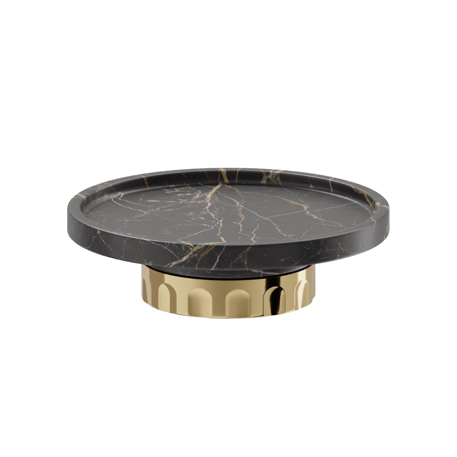 Freistehender Seifenhalter. Schwarzer marmor - oberfläche PVD Glossy Gold