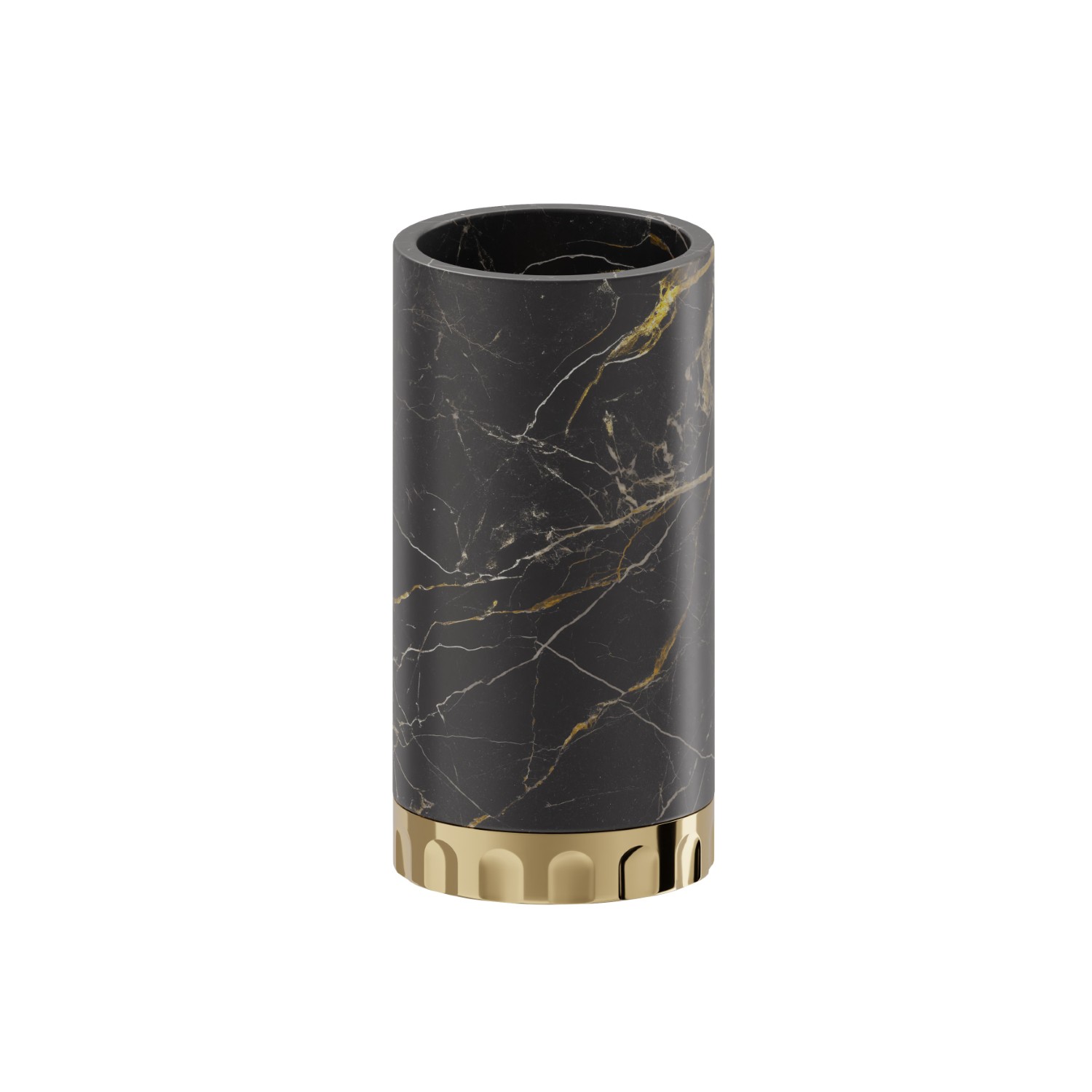 Freestanding tumbler. Black marble - finish PVD Glossy Gold