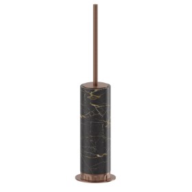 Porta scopino da appoggio con scopino. Marmo Saint Lauren.  - finitura PVD Brushed Copper Bronze