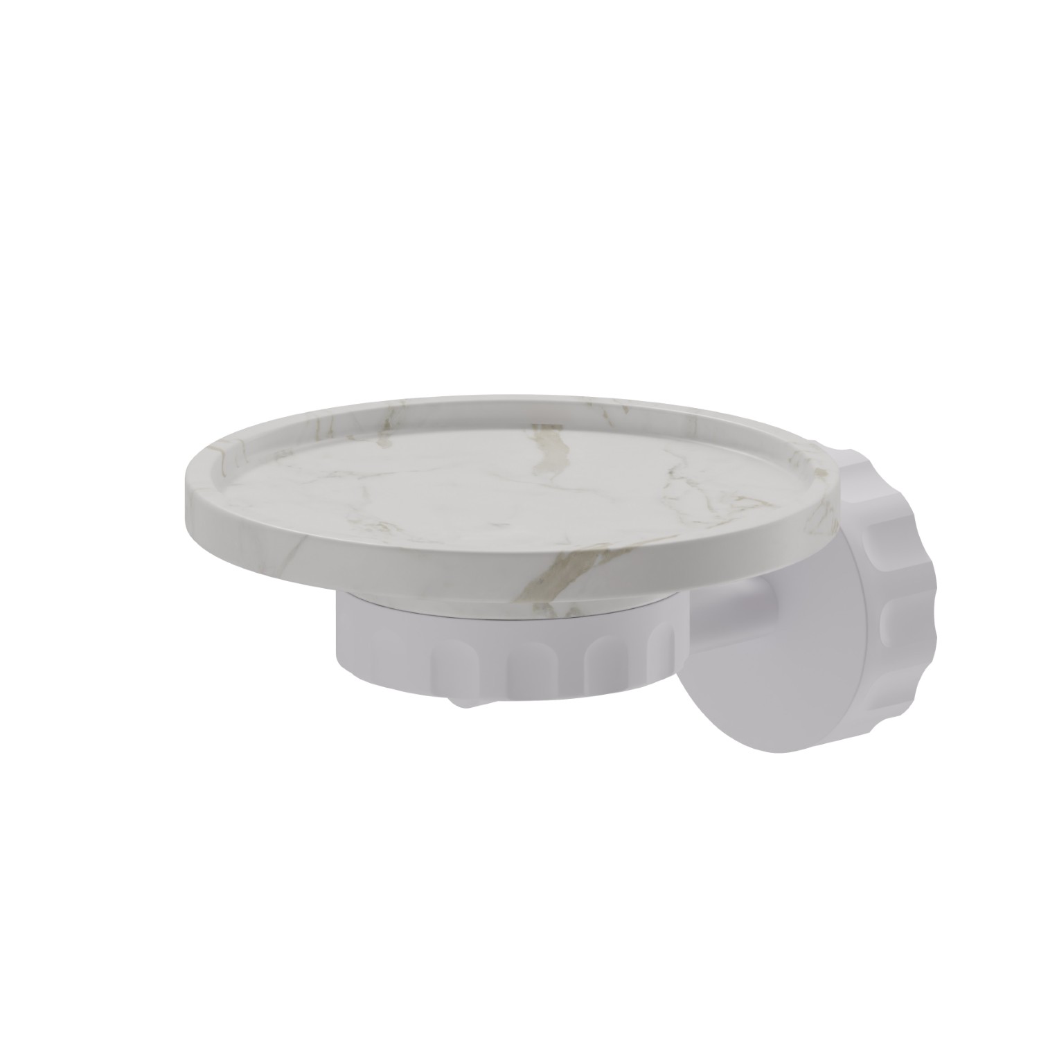 Wall-mounted soap dish. White marble - finish Matt White