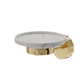 Porta sapone a muro. Marmo Calacatta - finitura PVD Glossy Gold