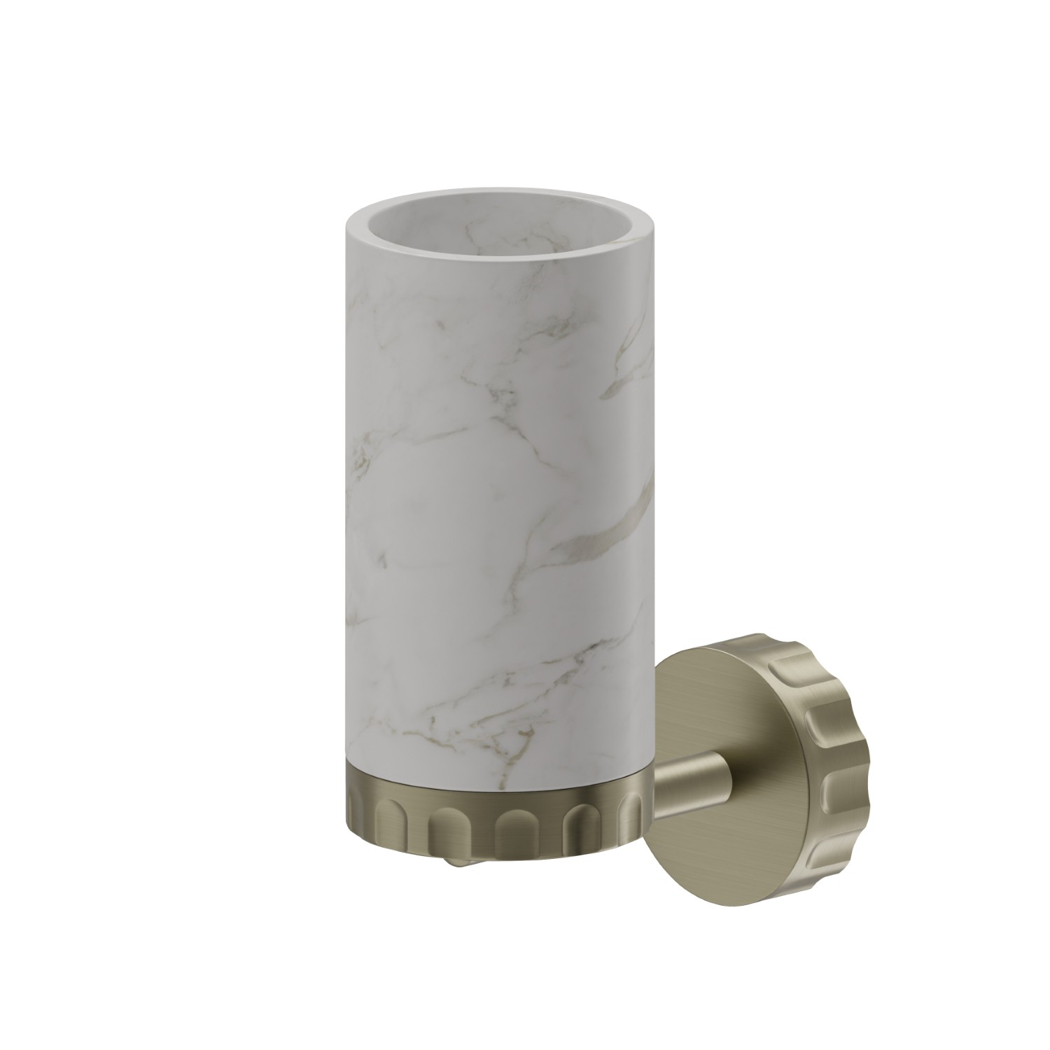 Porta bicchiere a muro. Marmo Calacatta - finitura PVD Brushed Pale Gold