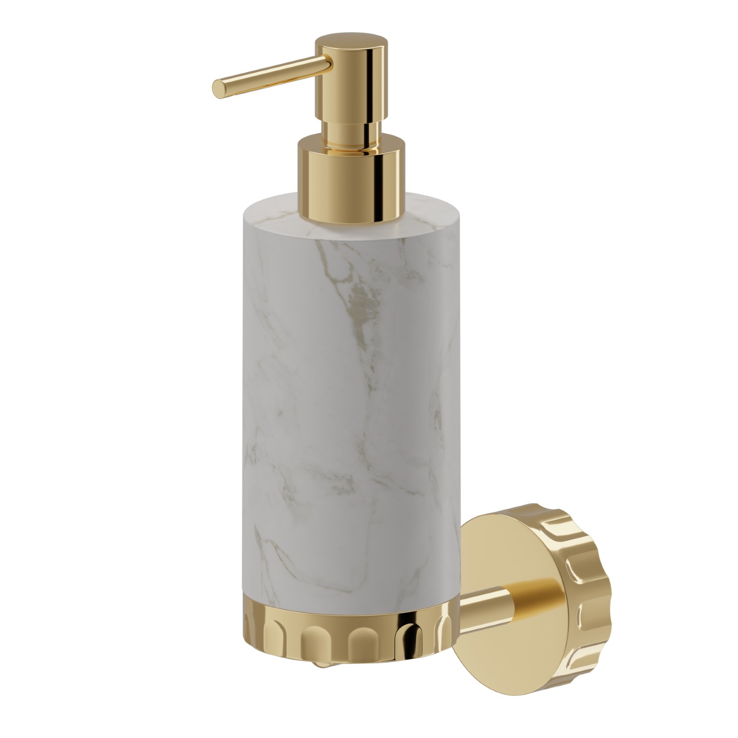 Dosa sapone a muro. Marmo Calacatta - finitura PVD Glossy Gold