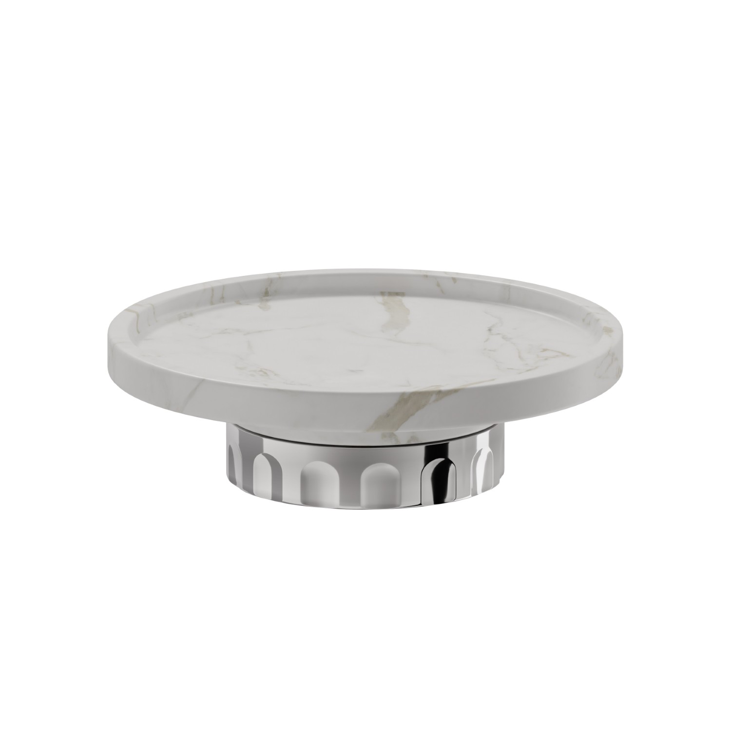 Freestanding soap dish. White marble - finish Chrome