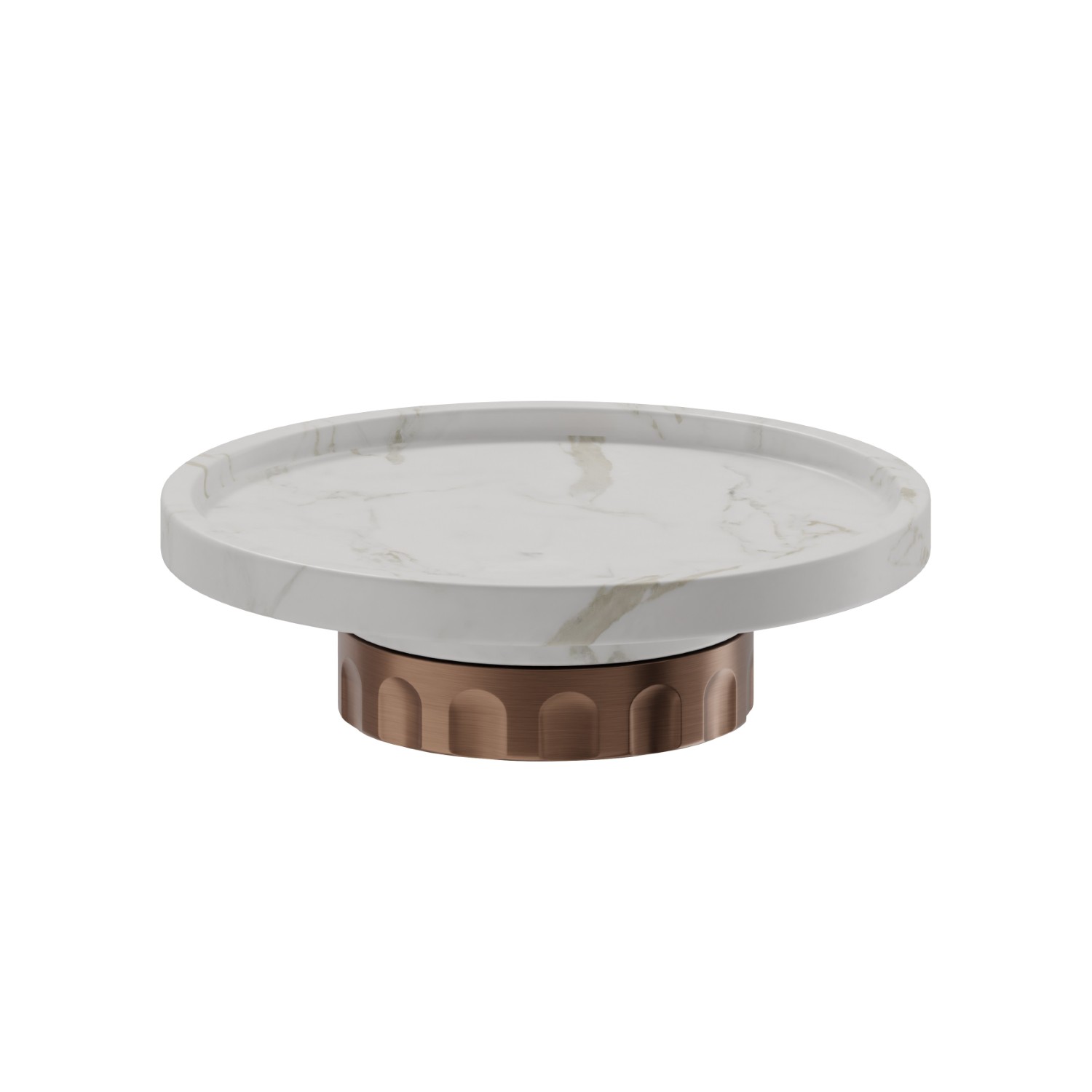 Porta sapone da appoggio. Marmo Calacatta - finitura PVD Brushed Copper Bronze