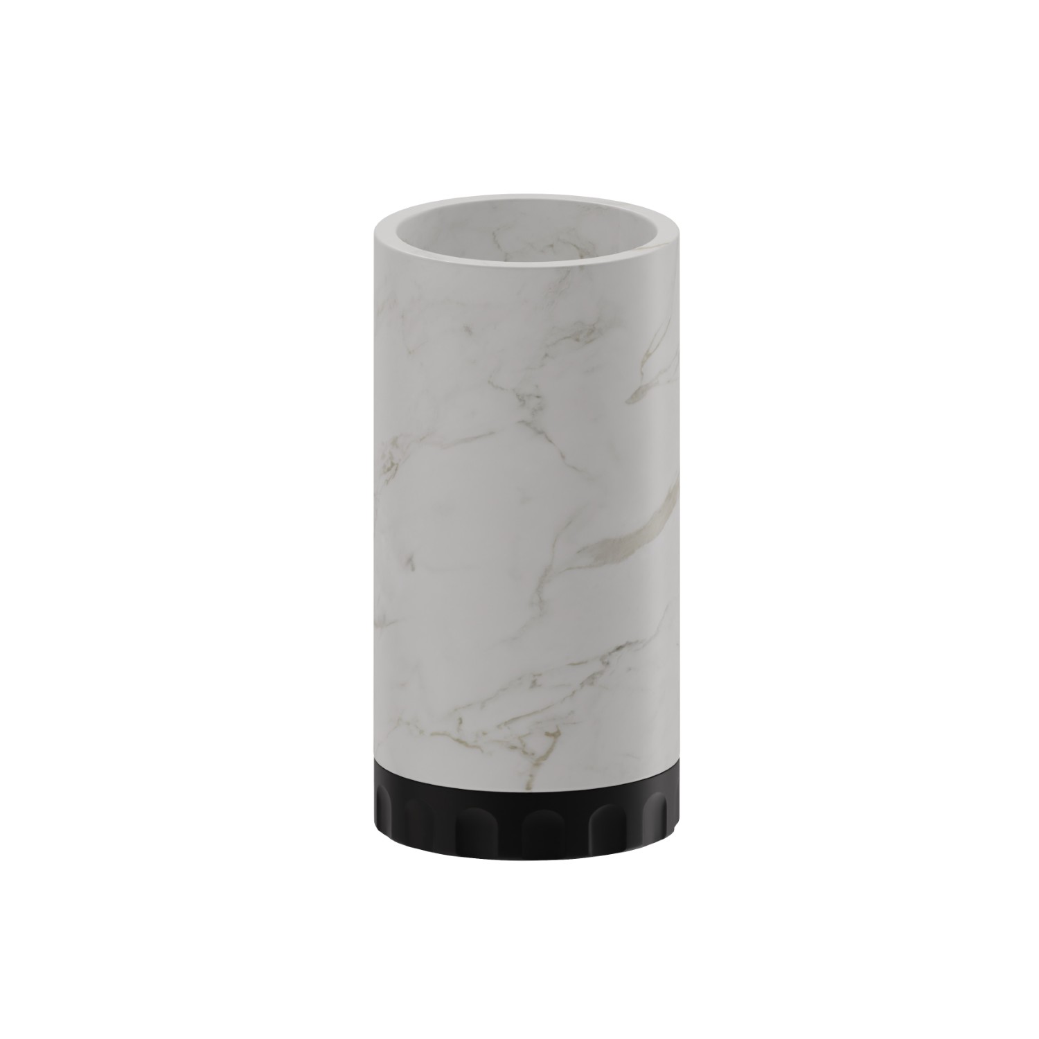 Porte-gobelet. Marbre blanc - finition Matt Black