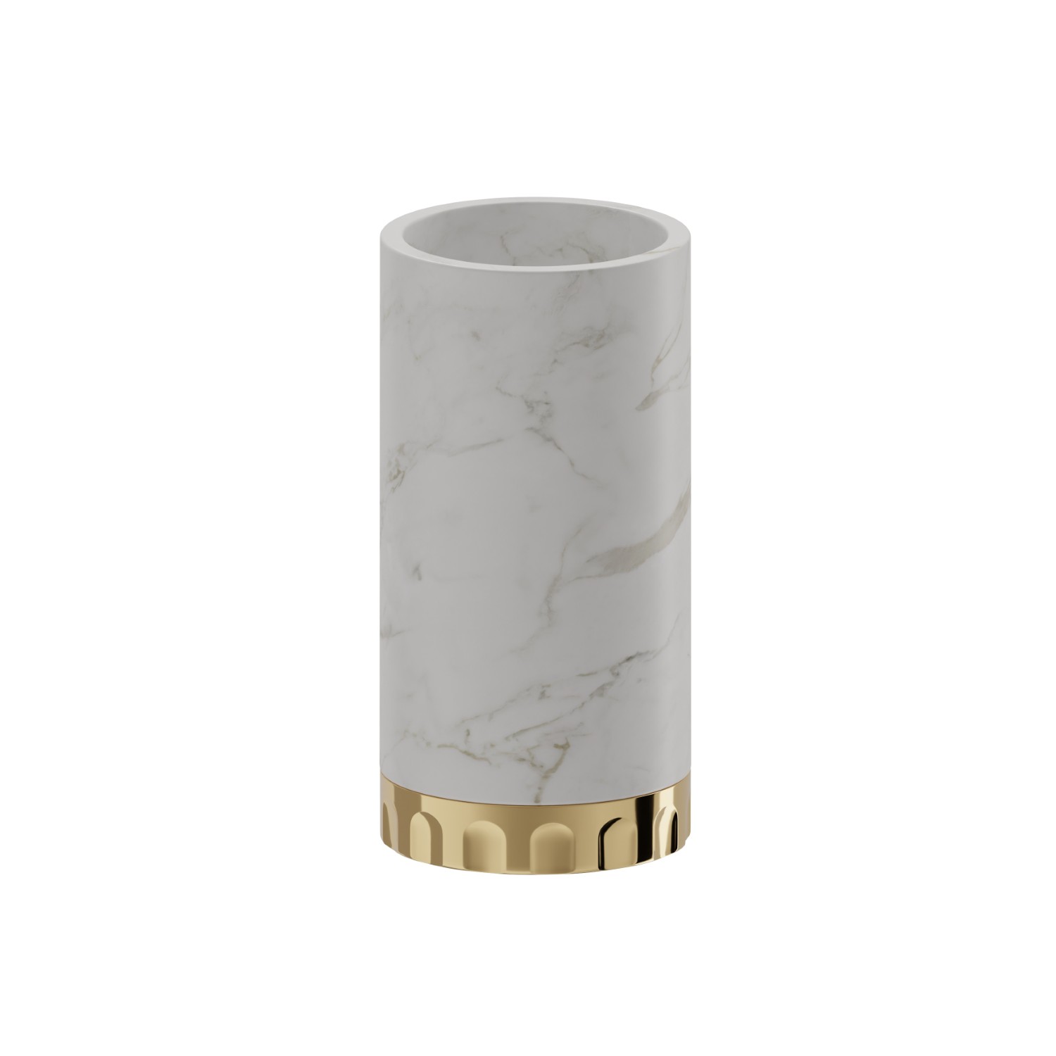 Arbeitsplatte aus Glas. Weissen marmor  - oberfläche PVD Glossy Gold