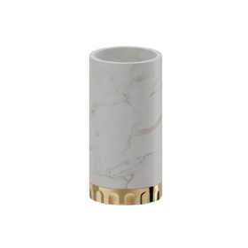 Bicchiere da appoggio. Marmo Calacatta - finitura PVD Glossy Gold