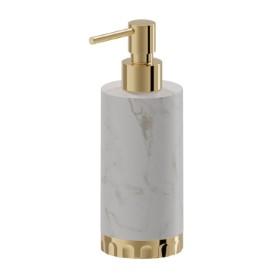 Dosa sapone da appoggio. Marmo Calacatta - finitura PVD Glossy Gold