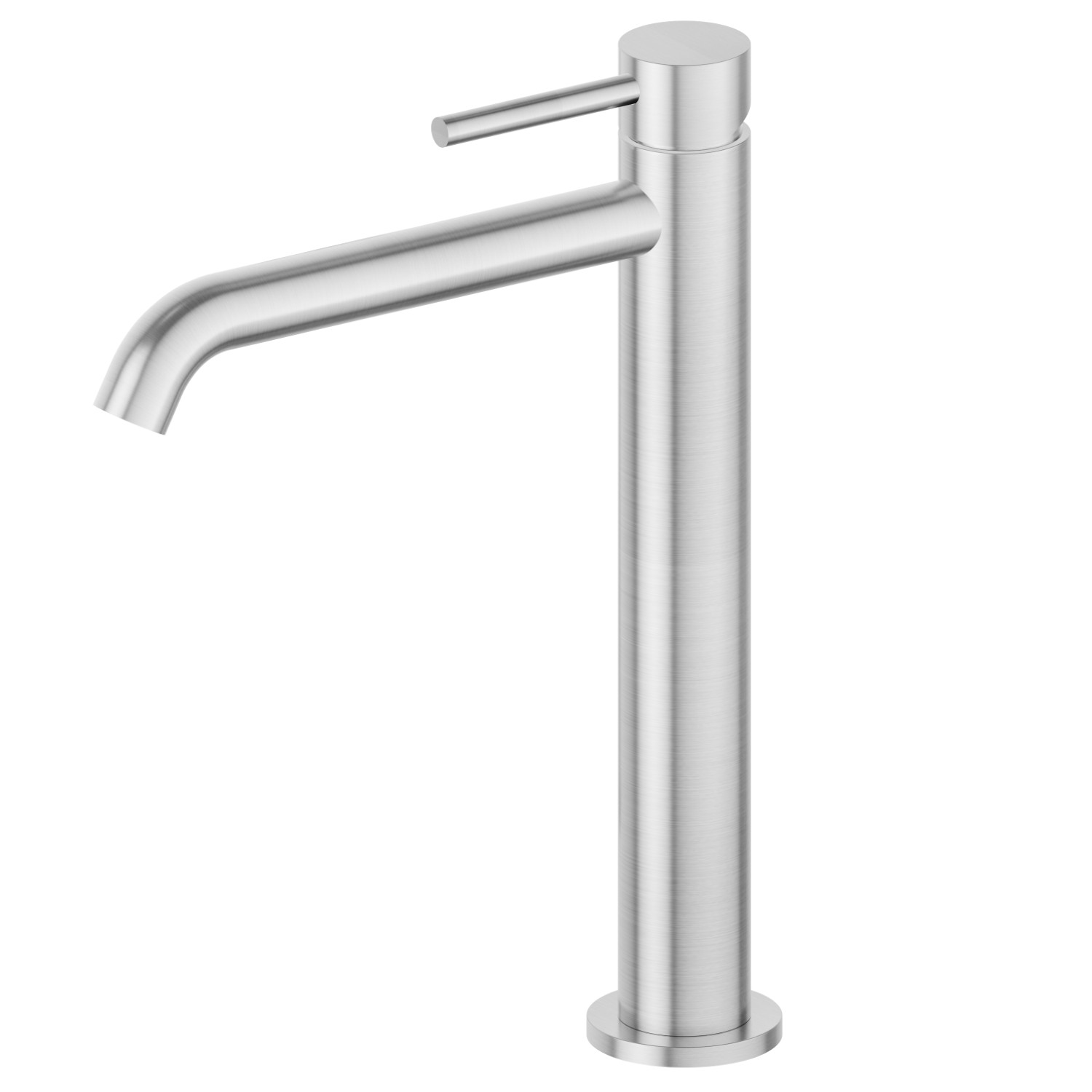 Single lever basin mixer, medium version, for above counter basin - finish PVD Brushed steel